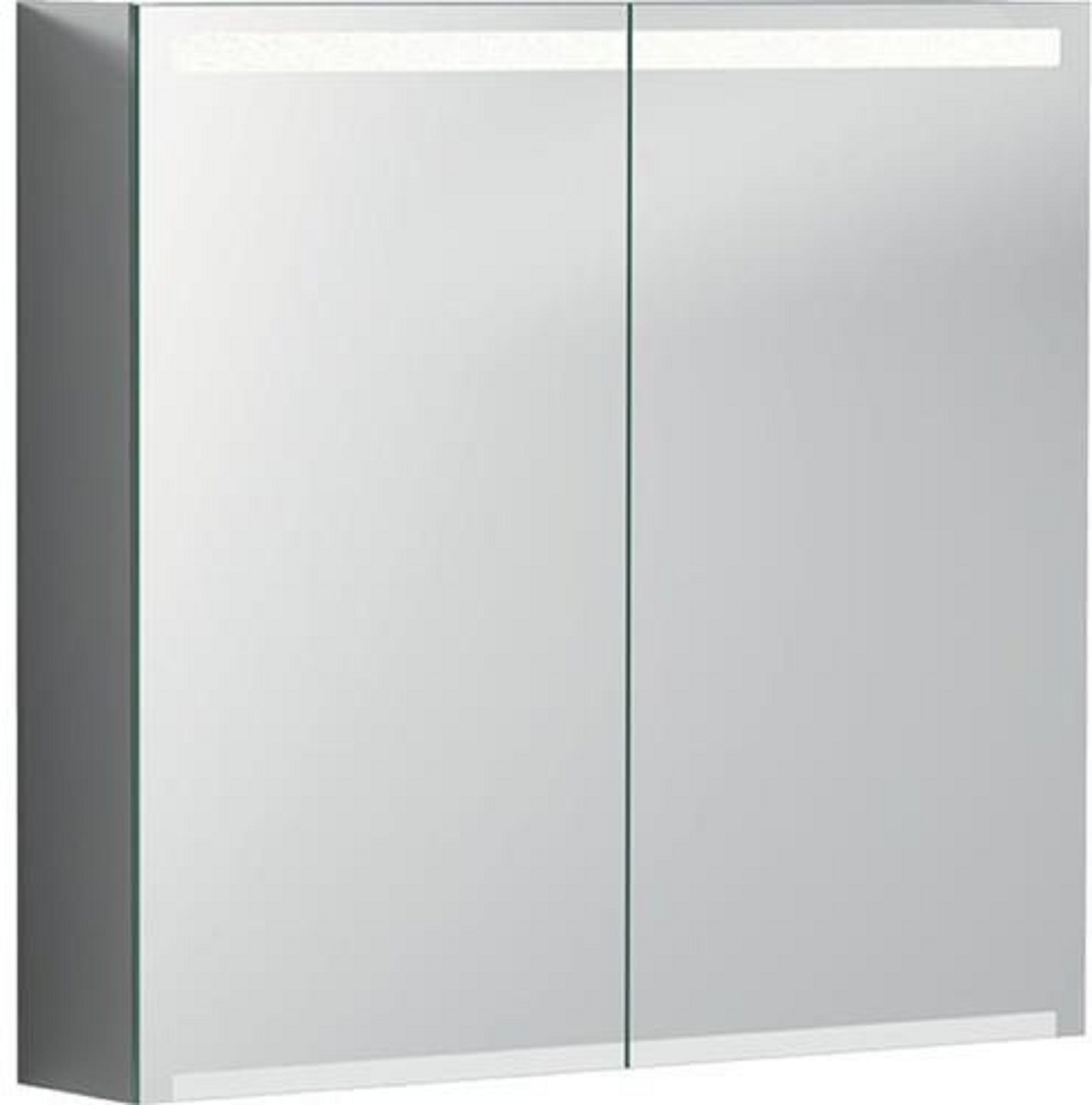 Spiegelschrank | Option | 75x70x15cm | m. Beleuchtung, zwei Türen