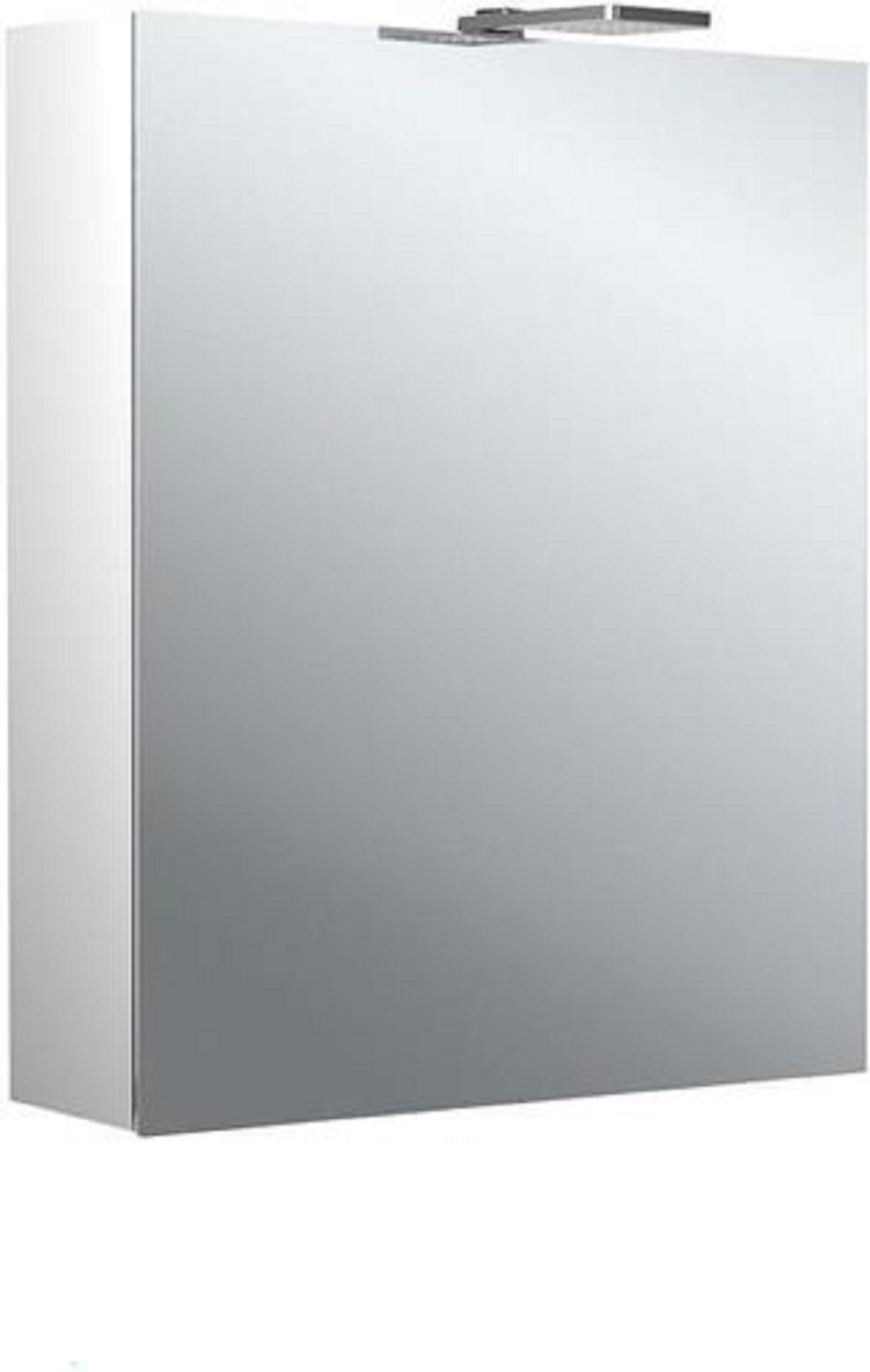 LED-Lichtspiegelschrank | ASIS PURE 2 STYLE | Aufputz, 600 x 721 mm, 1-türig | Aluminium