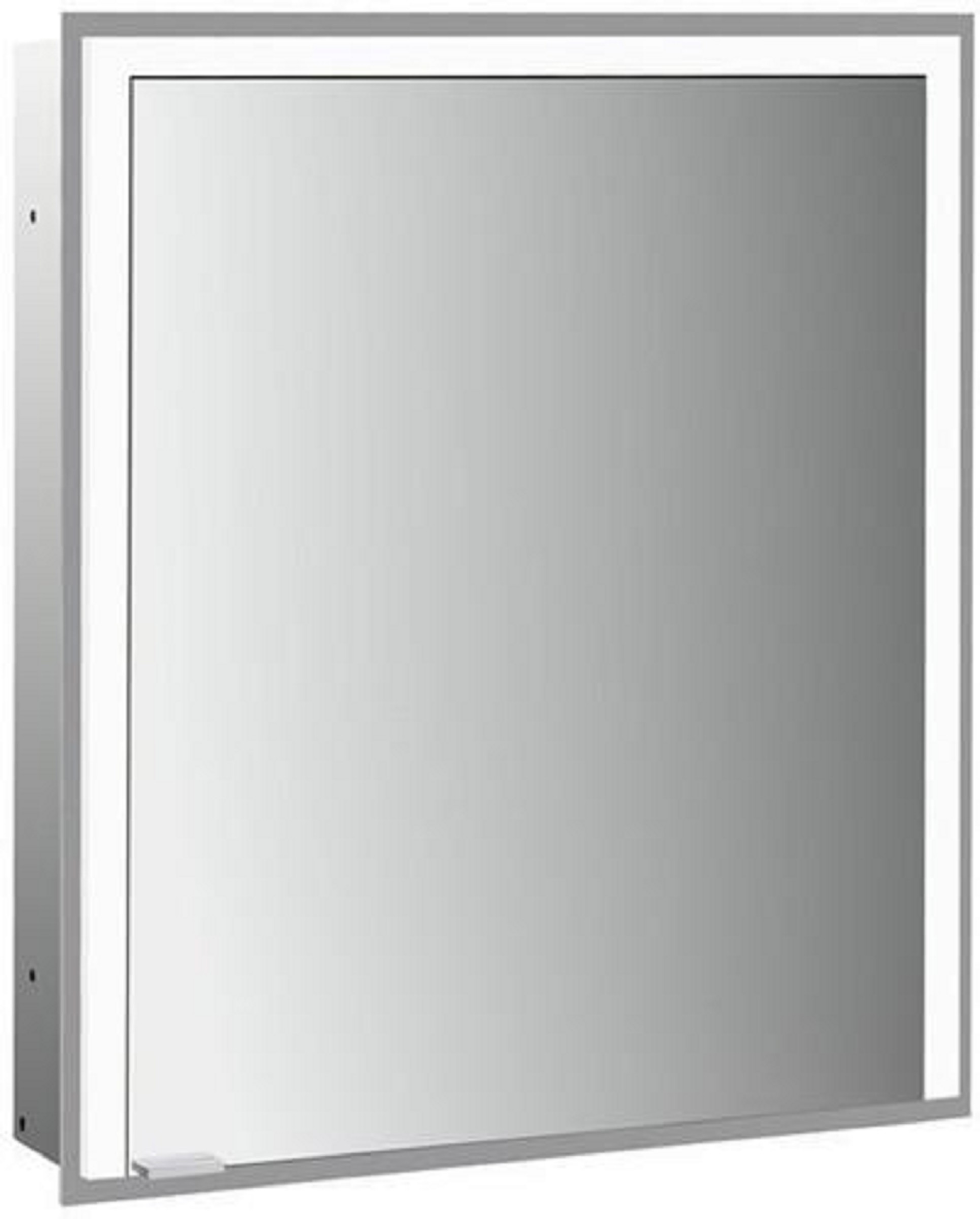 LED-Lichtspiegelschrank | PRIME 3 | Unterputz, 600 x 730 mm, 1-türig, Anschl | aluminium/spiegel