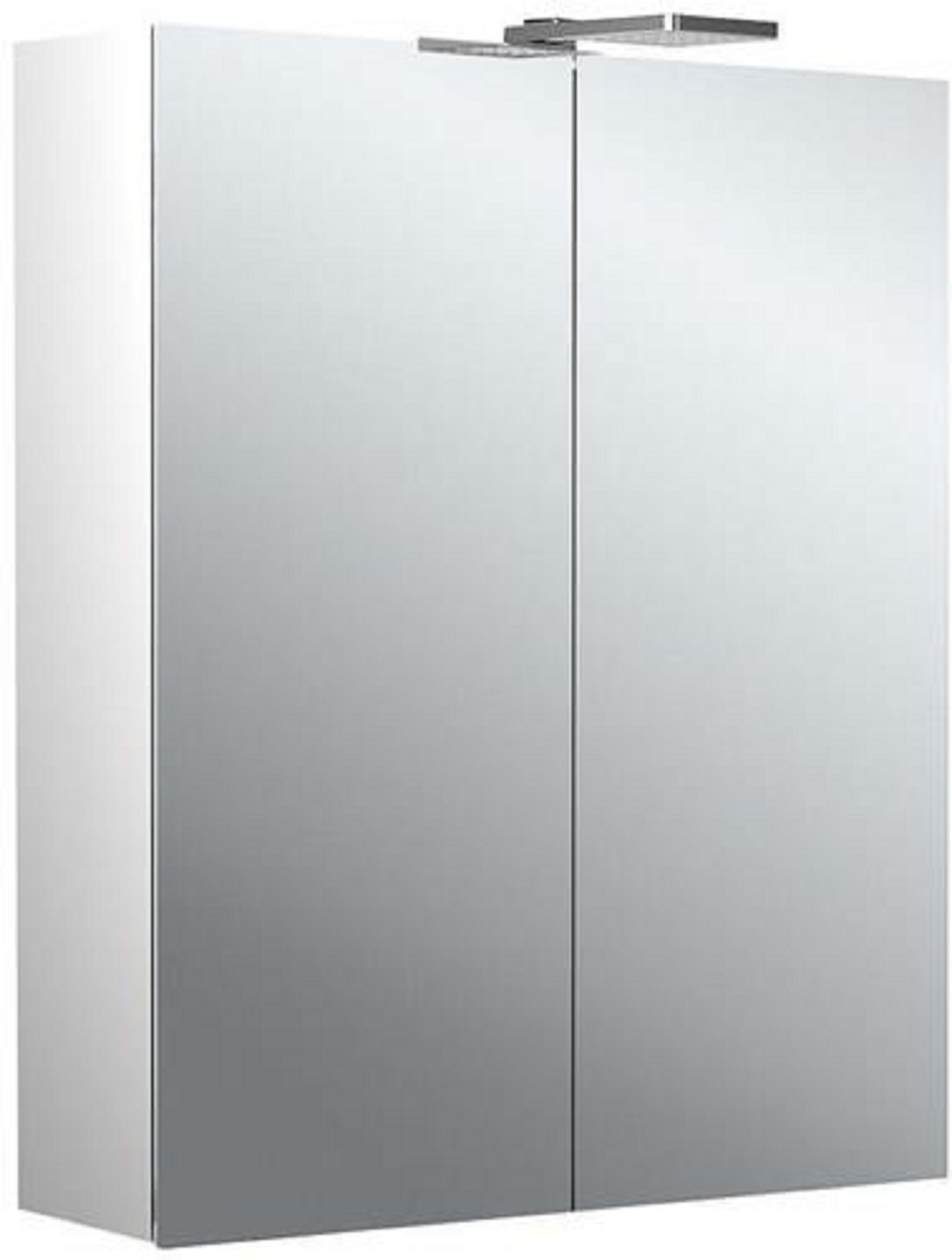 LED-Lichtspiegelschrank | ASIS PURE 2 STYLE | Aufputz, 600 x 721 mm, 2-türig | Aluminium