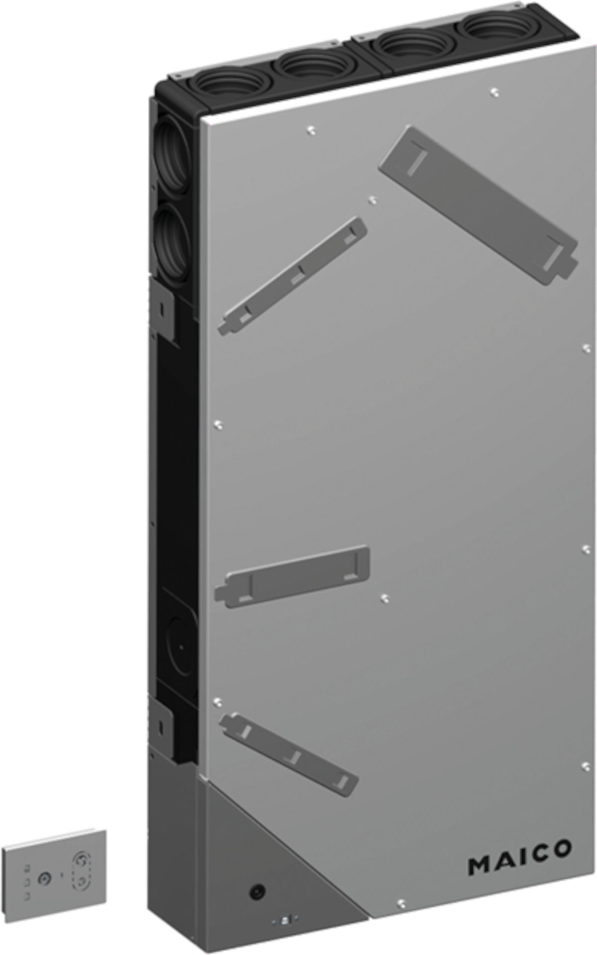 ZEWO Kompakt LG 75 H Lüftungsgerät | Home Perfect ZEWO Kompakt LG 75 H Lüftungsgerät, Seitenansicht, auf weißem Hintergrund