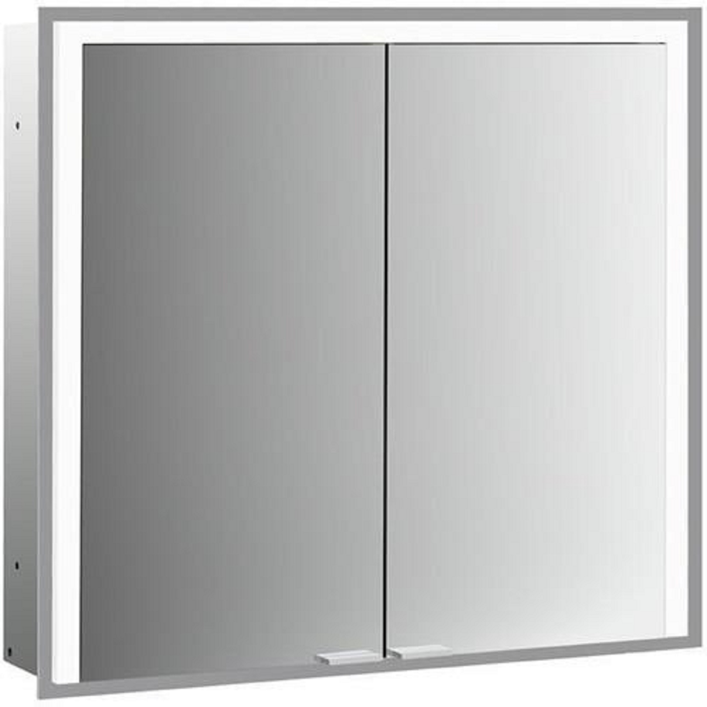 LED-Lichtspiegelschrank | PRIME 3 | Unterputz, 1000 x 730 mm, 2-türig | aluminium/spiegel