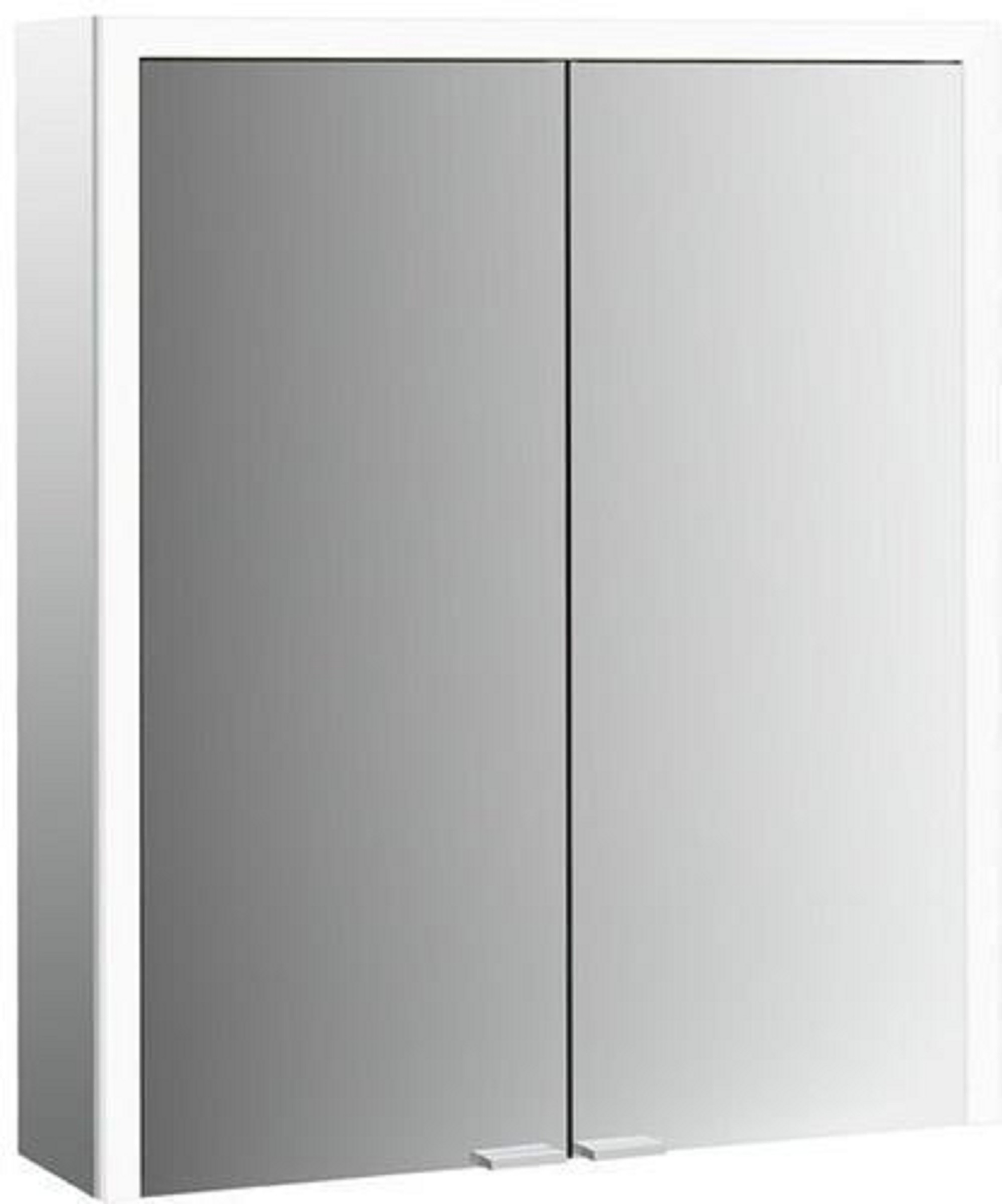LED-Lichtspiegelschrank | PRIME 3 | Aufputz, 600 x 700 mm, 2-türig | aluminium/weiß
