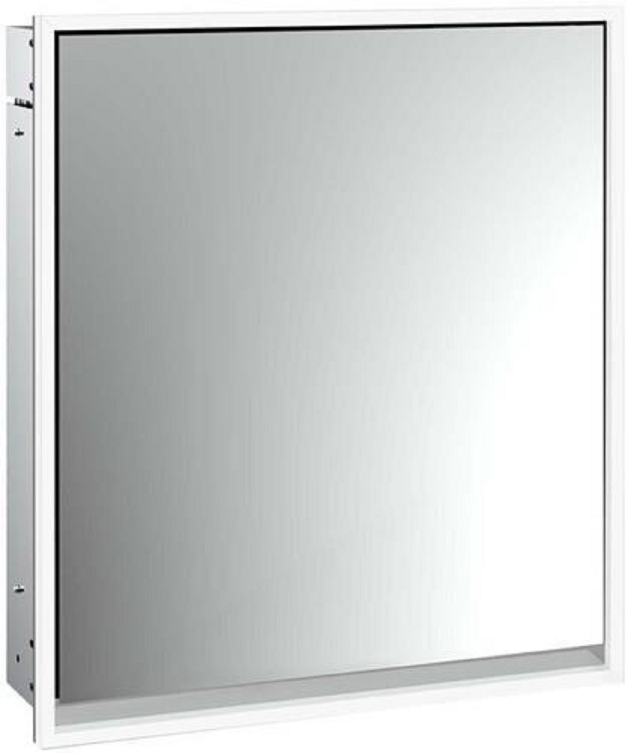 LED-Lichtspiegelschrank | LOFT | Unterputz, 600 x 733 mm, 1-türig, Anschl | aluminium/weiß