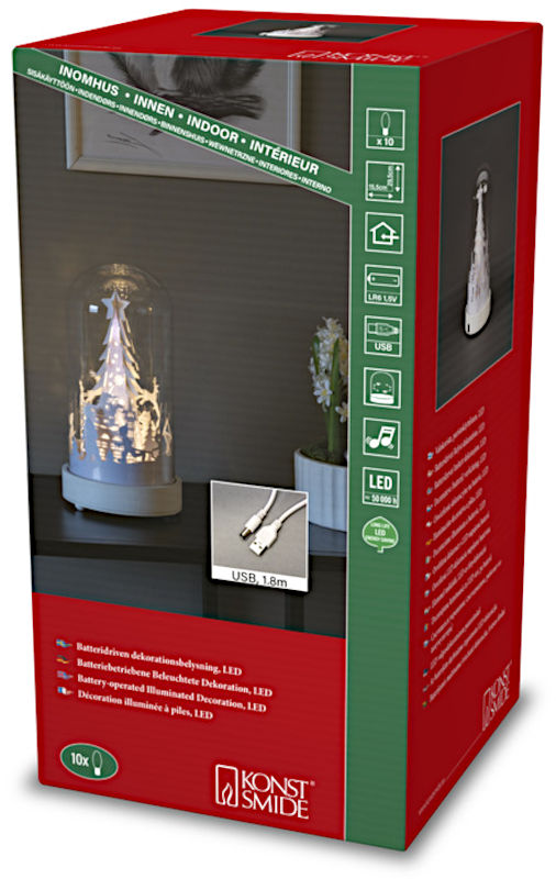 Produktverpackung der LED Szenerie "Weihnachtsdorf mit Kirche"