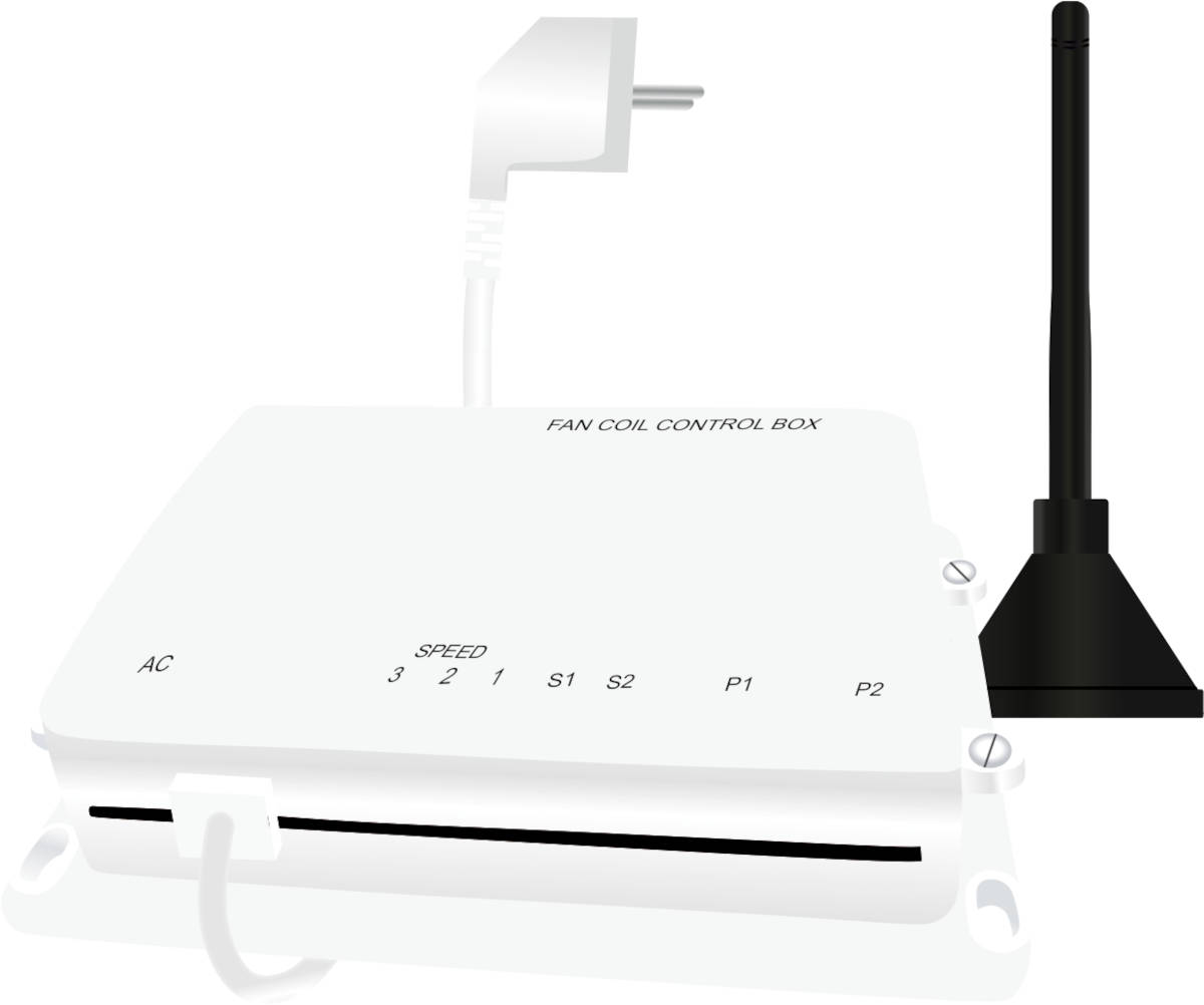 Blossom IC Hera+ Fan Coil Control Box HFCL-6541 | Home Perfect Blossom IC Hera+ Fan Coil Control Box HFCL-6541, Frontalansicht, Grafik