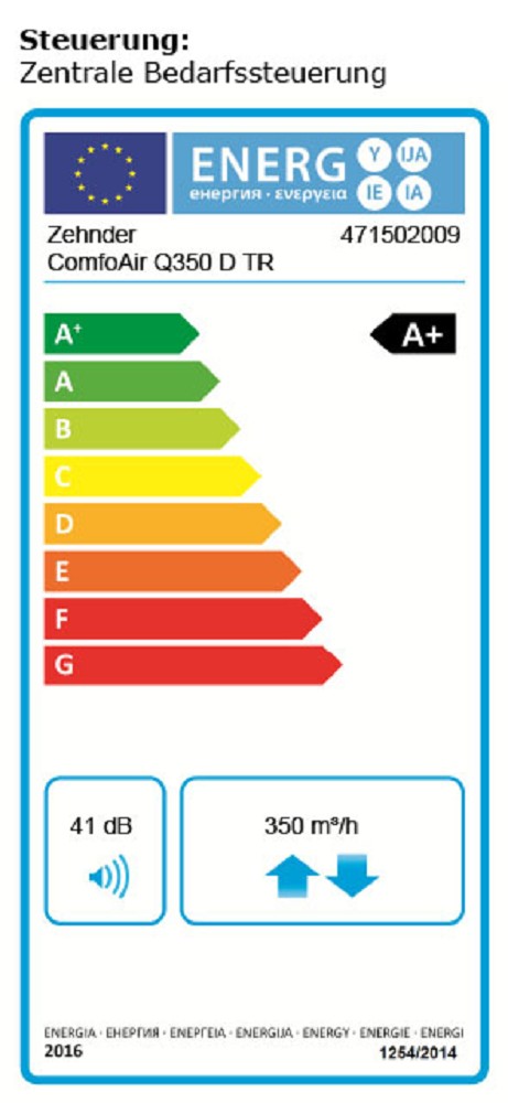 ZEHNDER ComfoAir Q350 TR Zentr. Lüftungsgerät| Home Perfect
