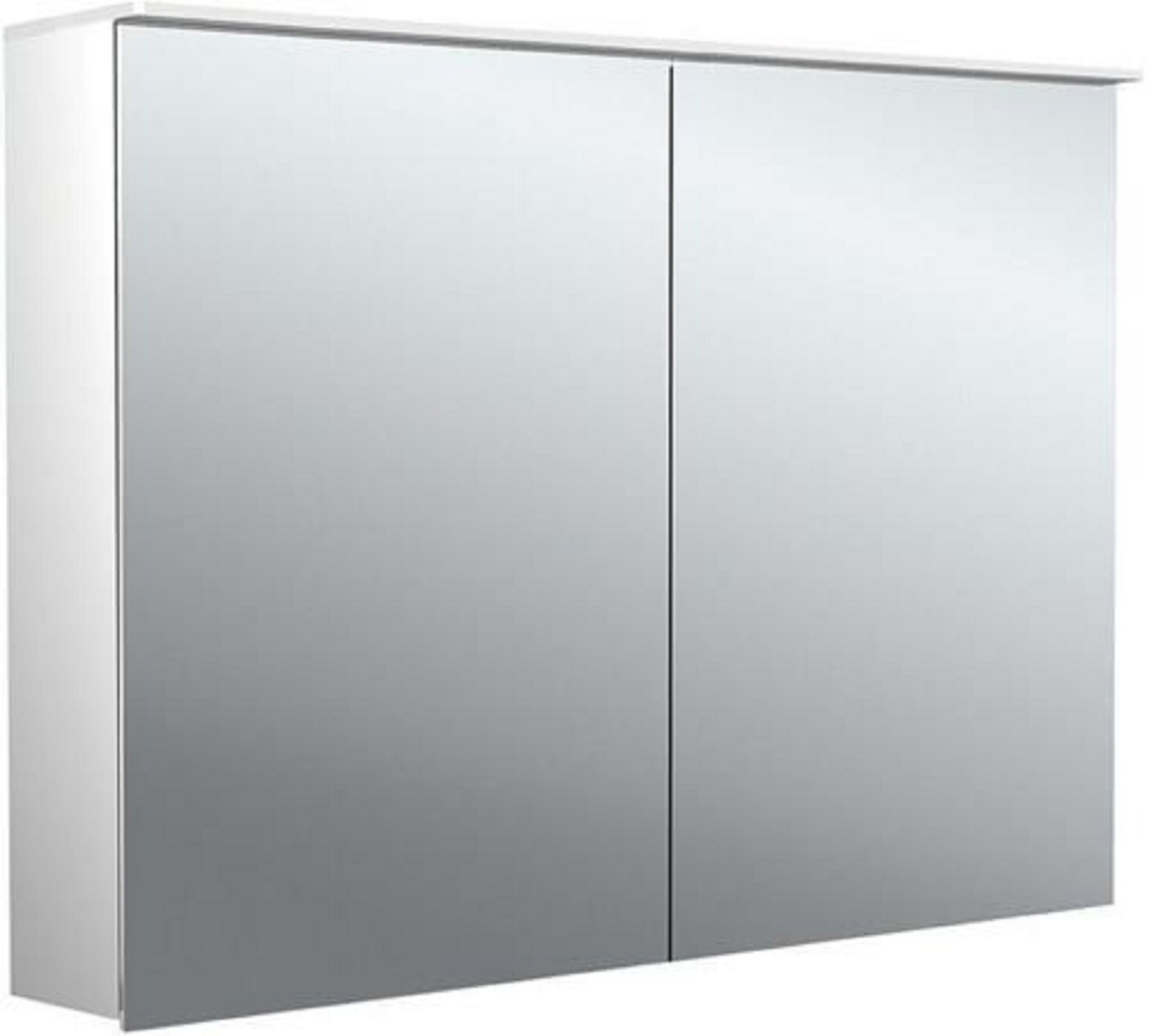 LED-Lichtspiegelschrank | ASIS PURE 2 DESIGN | Aufputz, 1000 x 711 mm, 2-türig | Aluminium