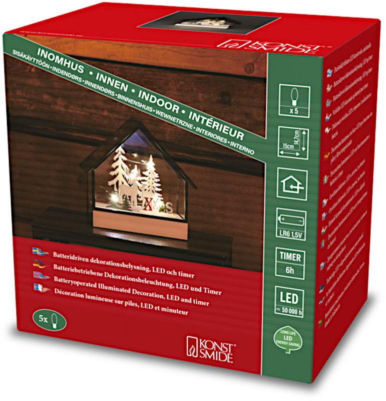 Produktverpackung der LED Szenerie "Weihnachtsdorf mit Kirche"
