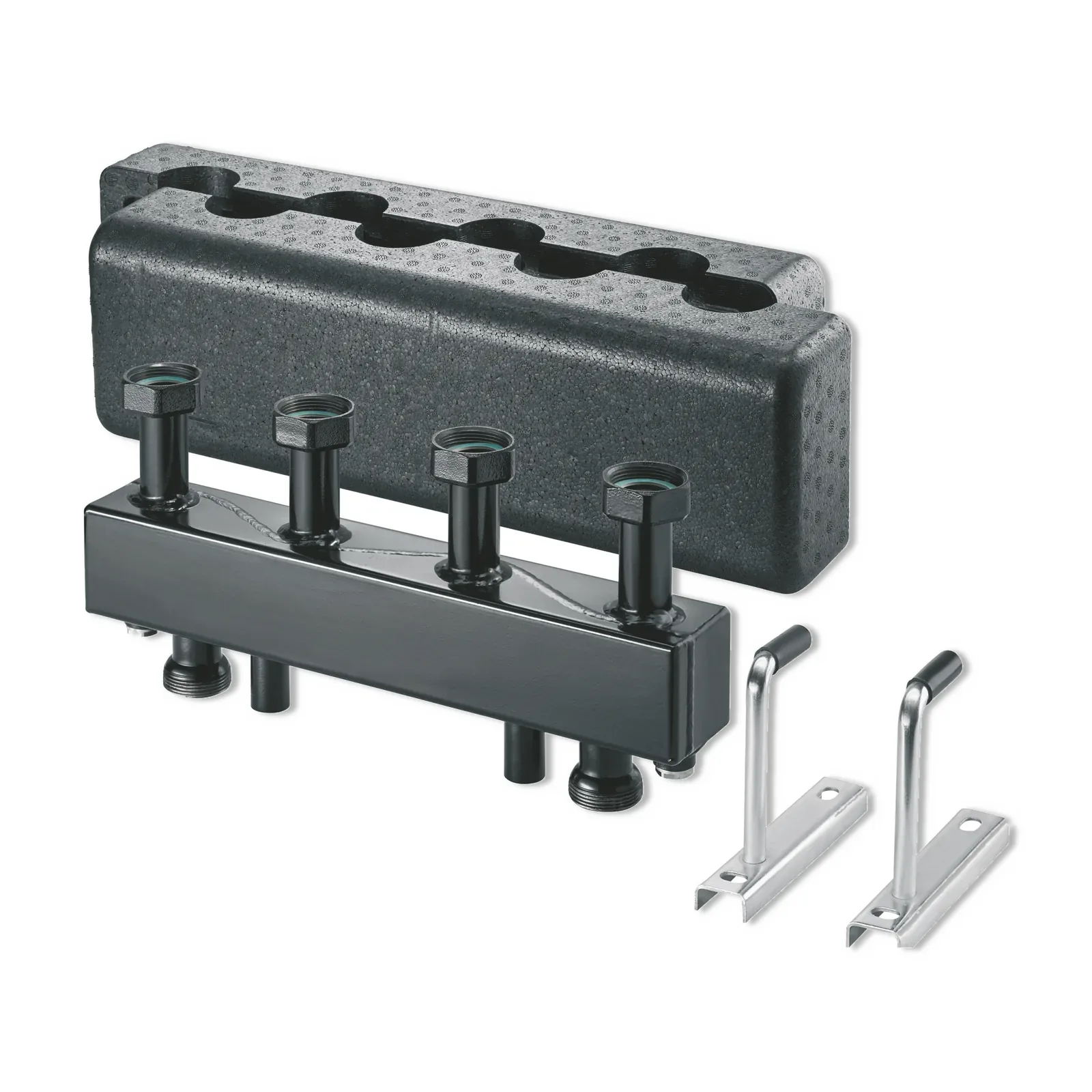 alpha innotec Verteilerbalken VB 25-2 DN 25 für 2 Heizkreise mit Wärmedämmung