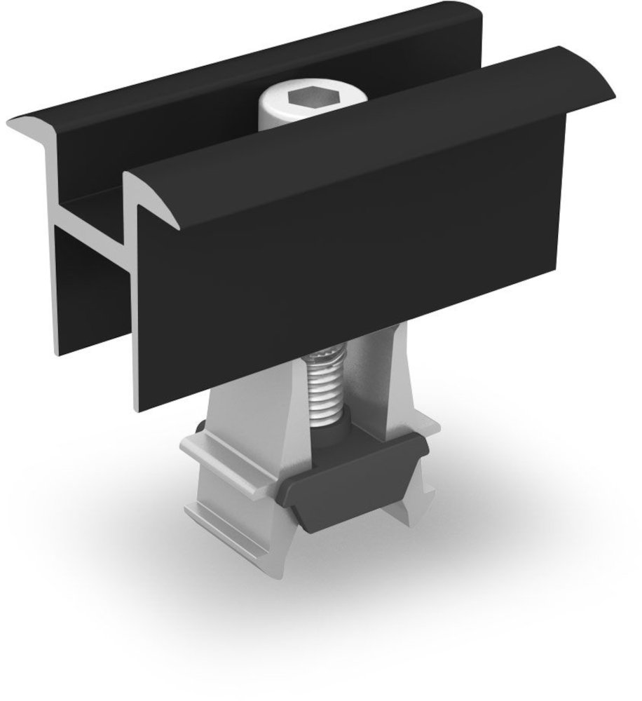 K2 Universale Mittelklemme, OneMid 30-42 mm, schwarz eloxiert K2 Universale Mittelklemme, OneMid 30-42 mm, schwarz eloxiert, Seitenansicht, vor weißem Hintergrund