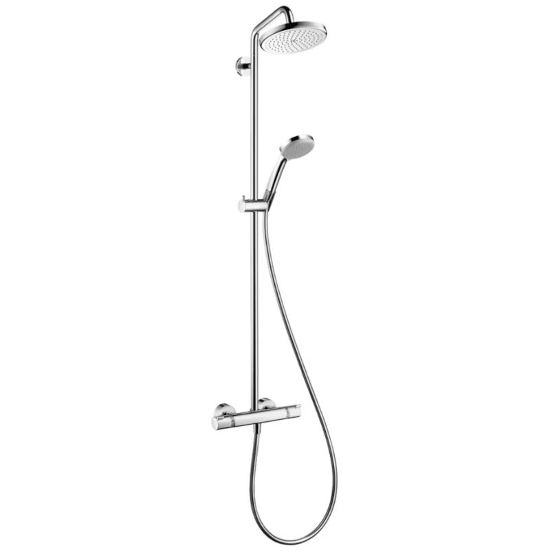 HansGrohe Showerpipe Croma 220 HansGrohe Showerpipe Croma 220, Frontalansicht, auf weißem Hintergrund