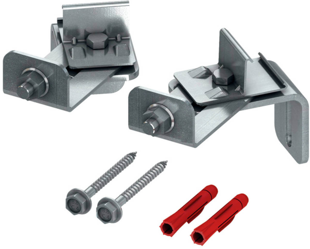 TECEprofil Modulbefestigung für variable Eckmontage | Home Perfect TECEprofil Modulbefestigung für variable Eckmontage, Komplett-Set, vor weißem Hintergrund