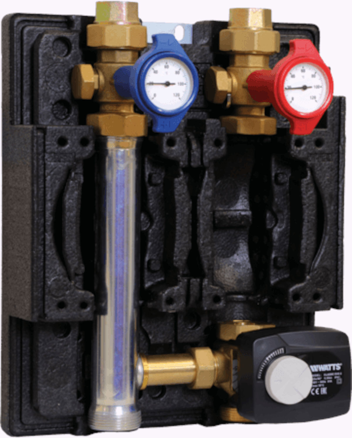 Watts-Pumpen-Mischergruppe-FlowBox-HKM32 Pumpen-Mischergruppe FlowBox HKM32 der Firma Watts mit Wärmedämmung