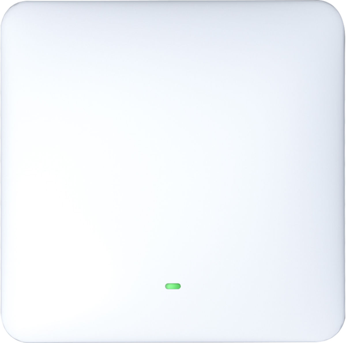 Möhlenhoff Alpha Smartware IoT Gateway | Home Perfect Möhlenhoff Alpha Smartware IoT Gateway, Frontansicht mit grün leuchtendem LED-Licht vor weißem Grund
