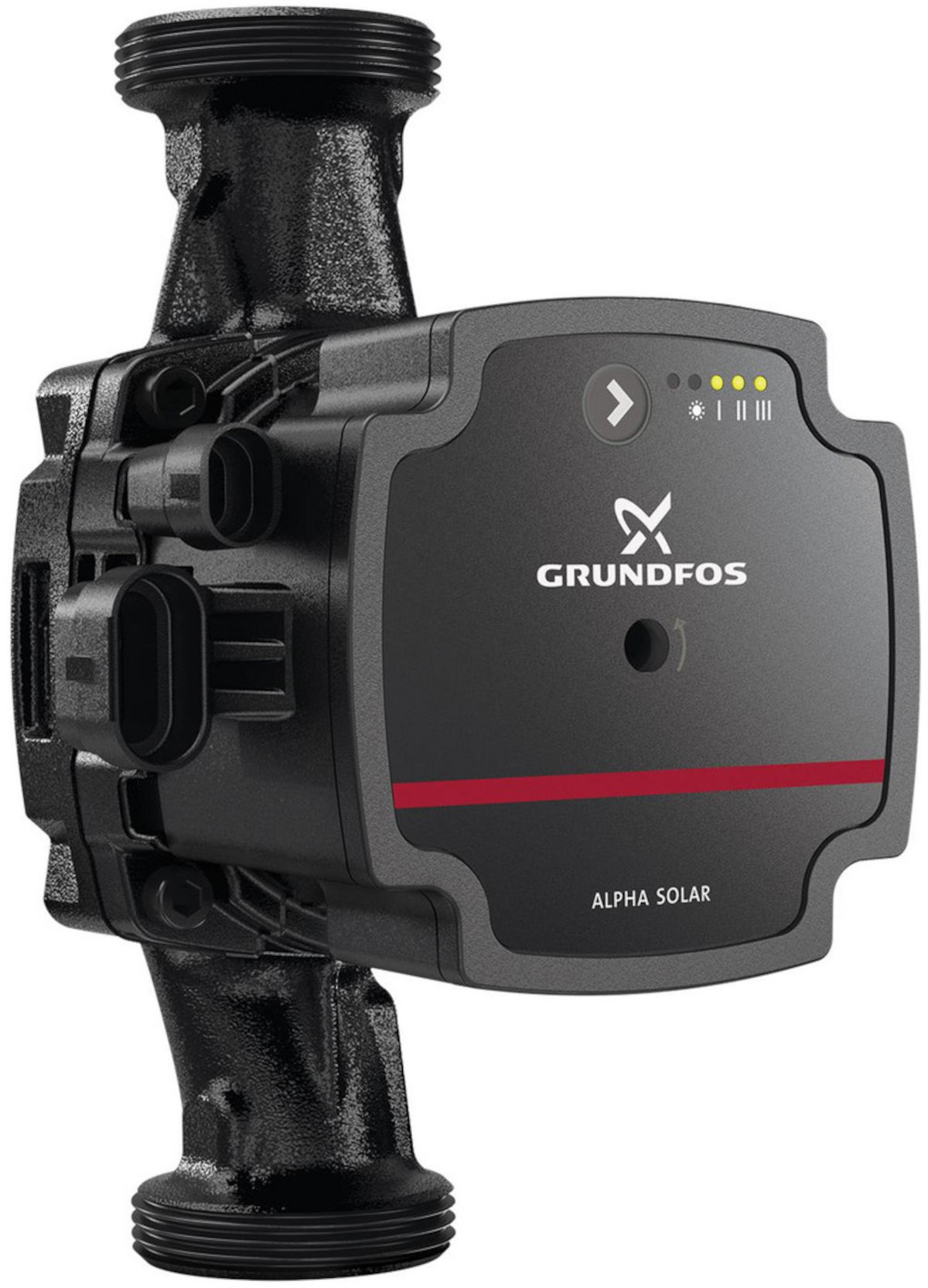 Grundfos ALPHA SOLAR 25-75 180mm | Home Perfect Grundfos ALPHA SOLAR 25-75 180mm, Frontalansicht, auf weißem Hintergrund