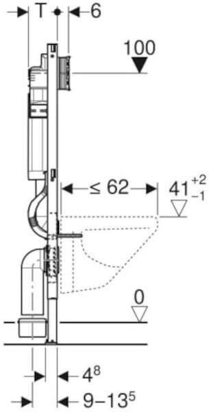 Geberit Duofix Element für Wand-WC, mit Sigma UP-Spülkasten, 112 cm