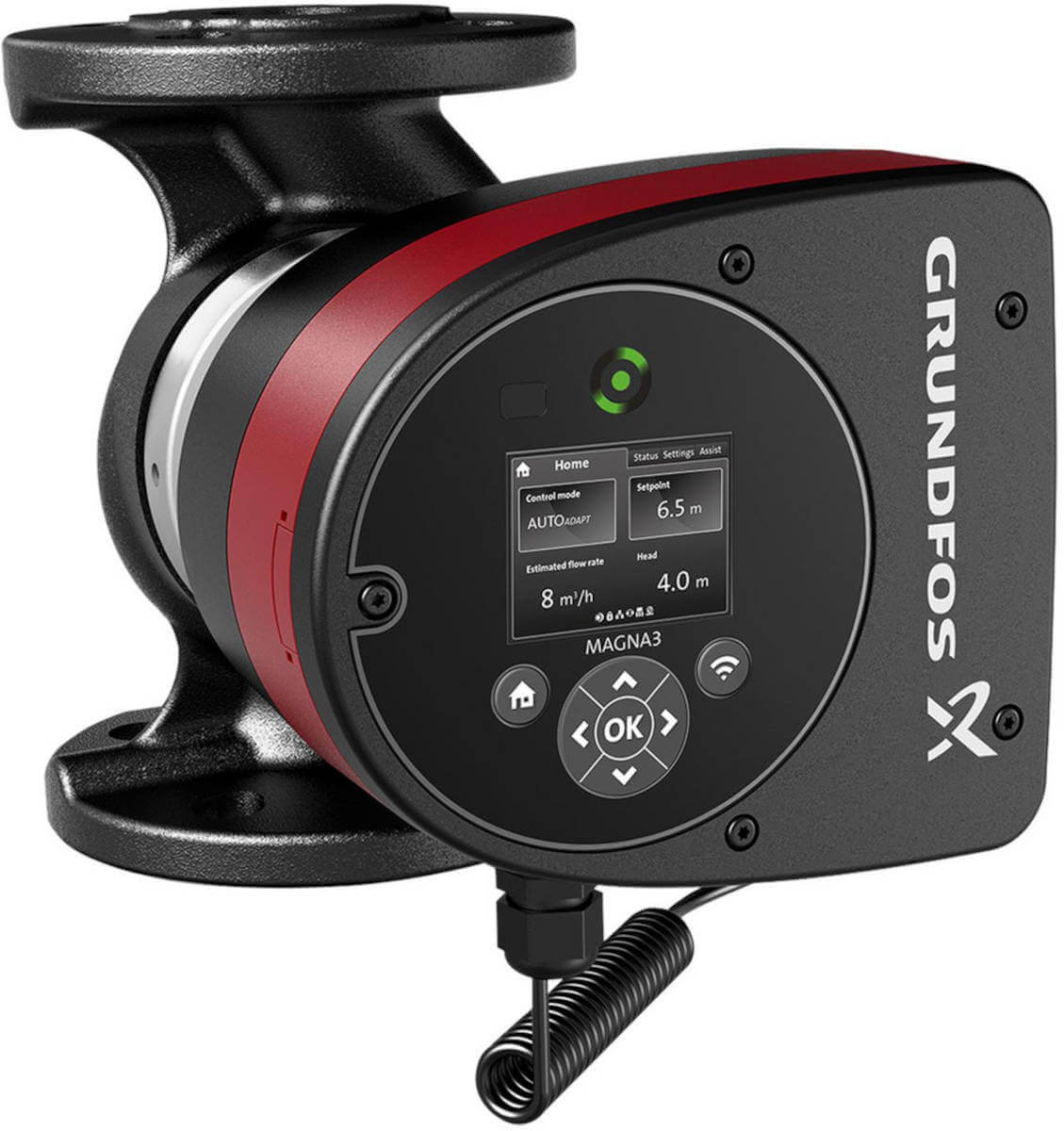 Grundfos Umwälzpumpe MAGNA3 32-100F PN6/10 220mm | Home Perfect Grundfos Umwälzpumpe MAGNA3 32-100F PN6/10 220mm, Vorderansicht, vor weißem Hintergrund