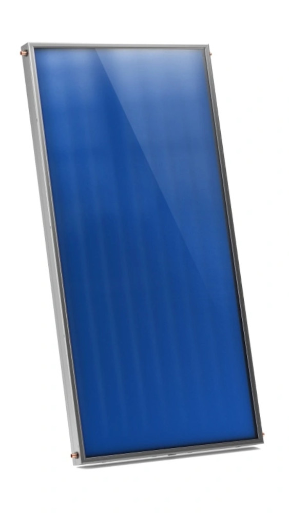 Sunex AMP 2.0 Komplettset 5 Flachkollektoren Flachdach | Home Perfect Sunex AMP 2.0 Komplettset 5 Flachkollektoren Flachdach, AMP Solarkollektor, vor weißem Hintergrund