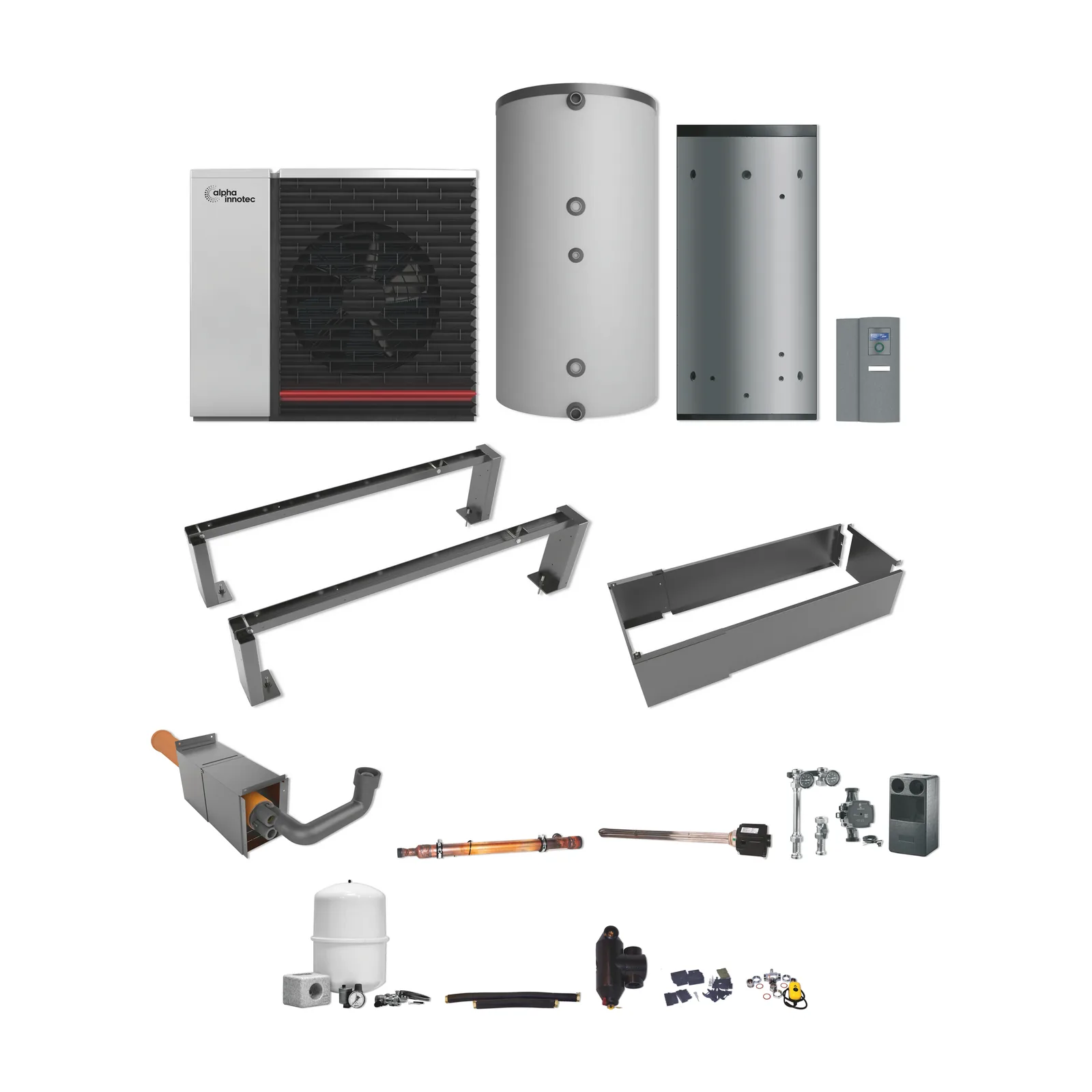 alpha innotec Hybrox 11 Wärmepumpen-Set mit WR, Anschlusspaket Wand, WWS 303.2 und TPS 200