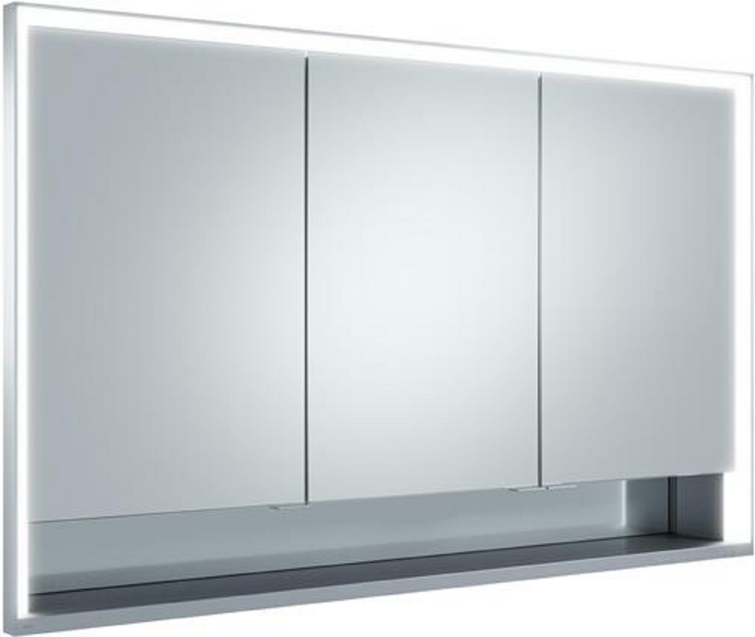 Spiegelschrank | Royal Lumos | 1200x735x165mm | silber-eloxiert | Wandeinbau