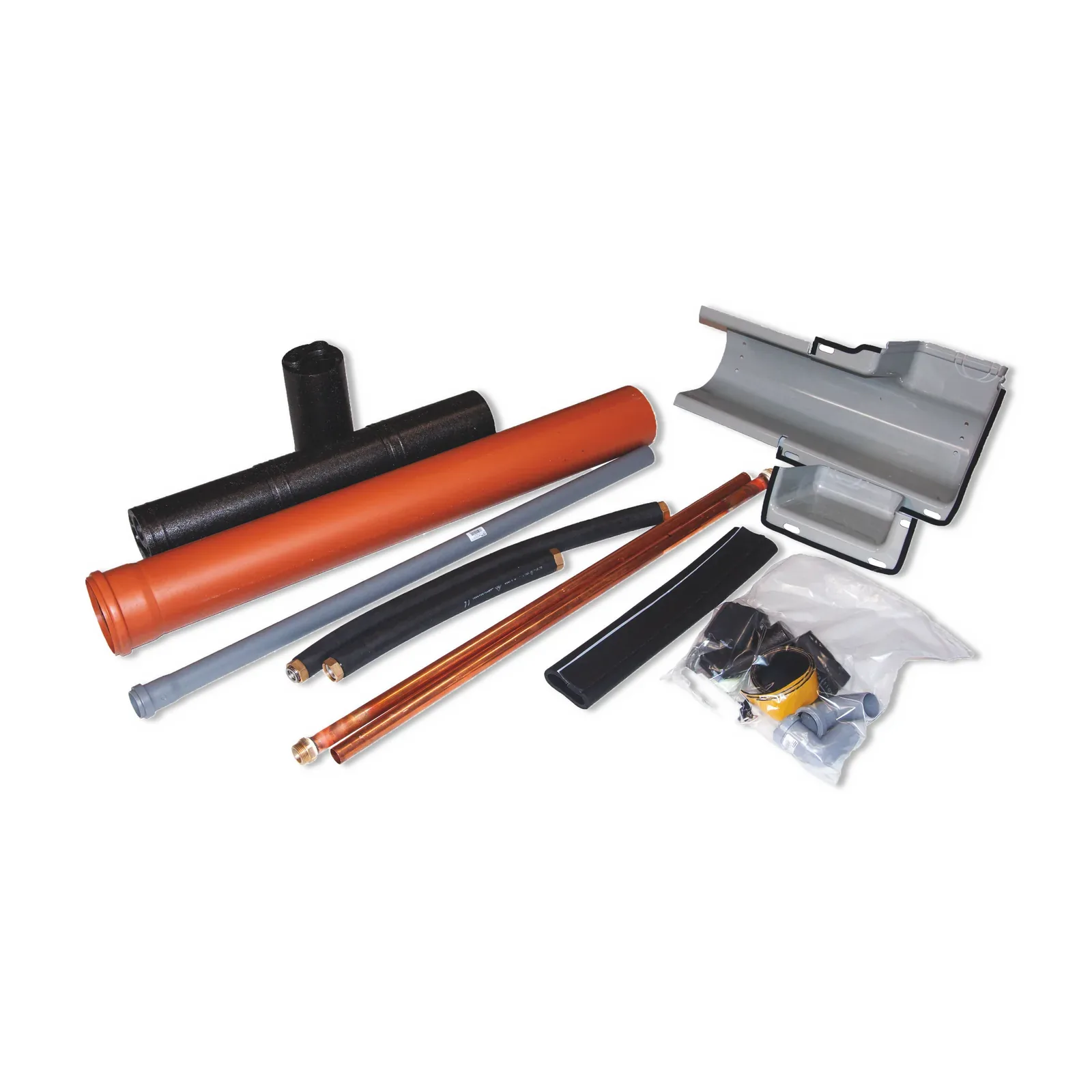 alpha innotec WDF horizontale Wanddurchführung für Wärmepumpen, 2 x Cu-Rohr 28 mm