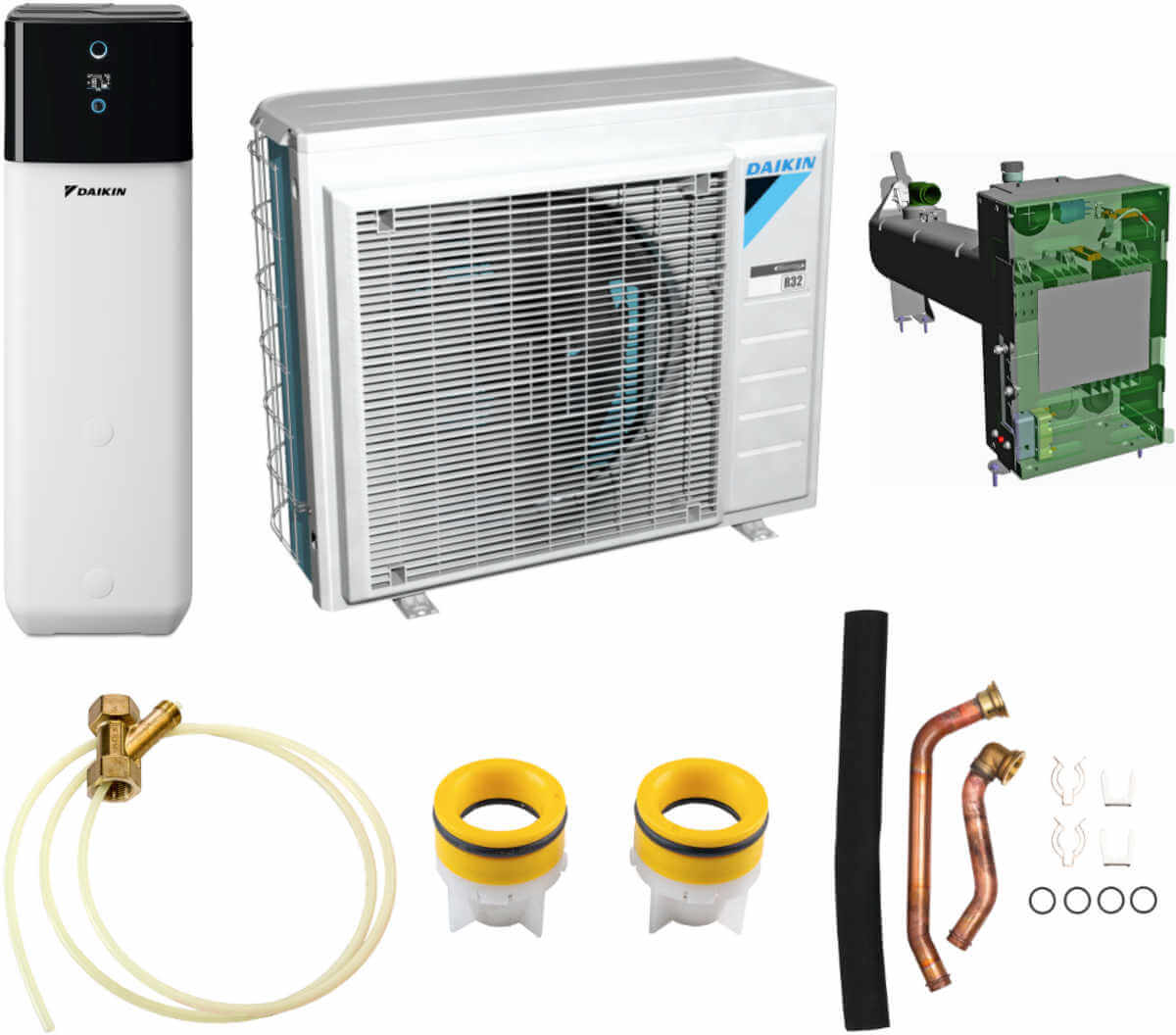Daikin Altherma 3 R ECH2O 308 H/C Komplettset | Home Perfect Daikin Altherma 3 R ECH2O 308 H/C Komplettset, vor weißem Hintergrund