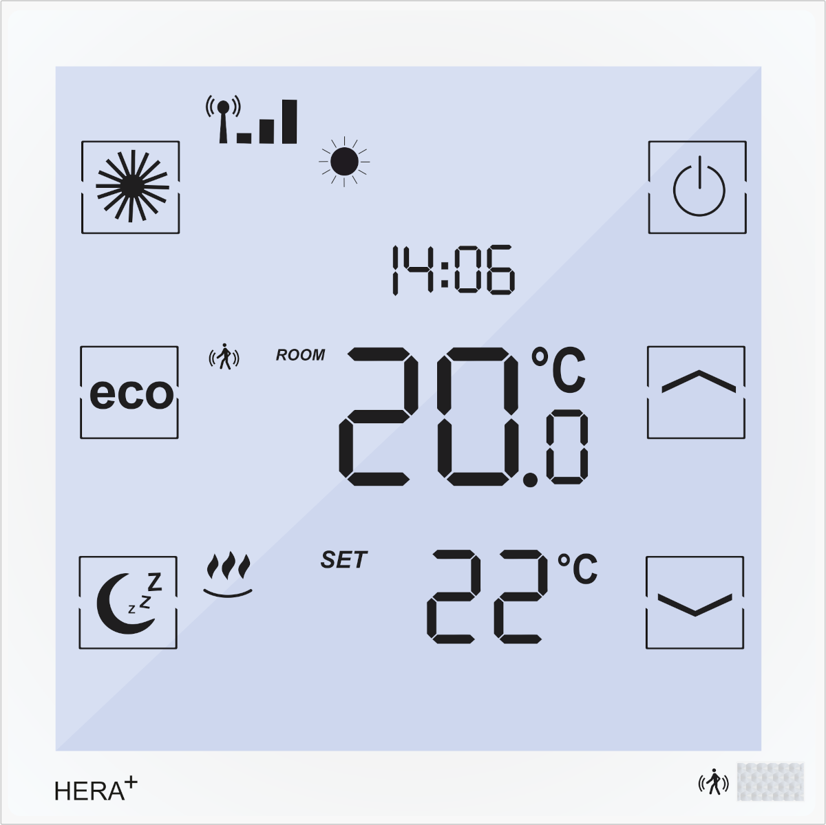 Blossom IC Hera Direct+ Raumthermostat, für Fan Coil, weiß, Batterieversion HFCB-6301 | Home Perfect Blossom IC Hera Direct+ Raumthermostat, für Fan Coil, weiß, Batterieversion HFCB-630, Grafik