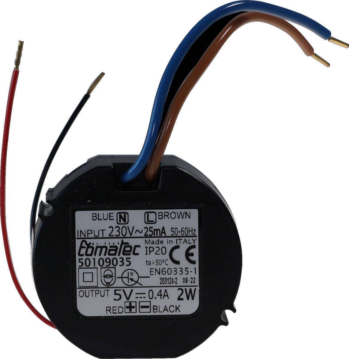 ZEWO SmartFan 2.0 Netzteil Unterputz 5V Funk | Home Perfect ZEWO SmartFan 2.0 Netzteil Unterputz 5V Funk, Rückansicht, vor weißem Hintergrund