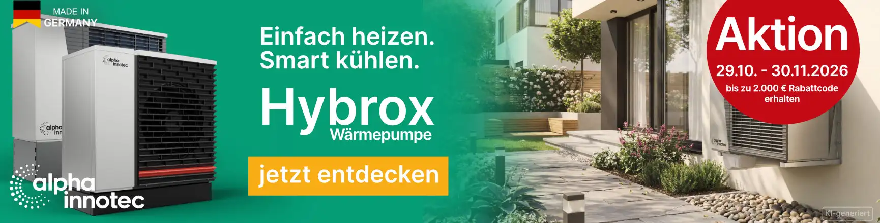Hybrox Wärmepumpen entdecken und von Aktion profitieren