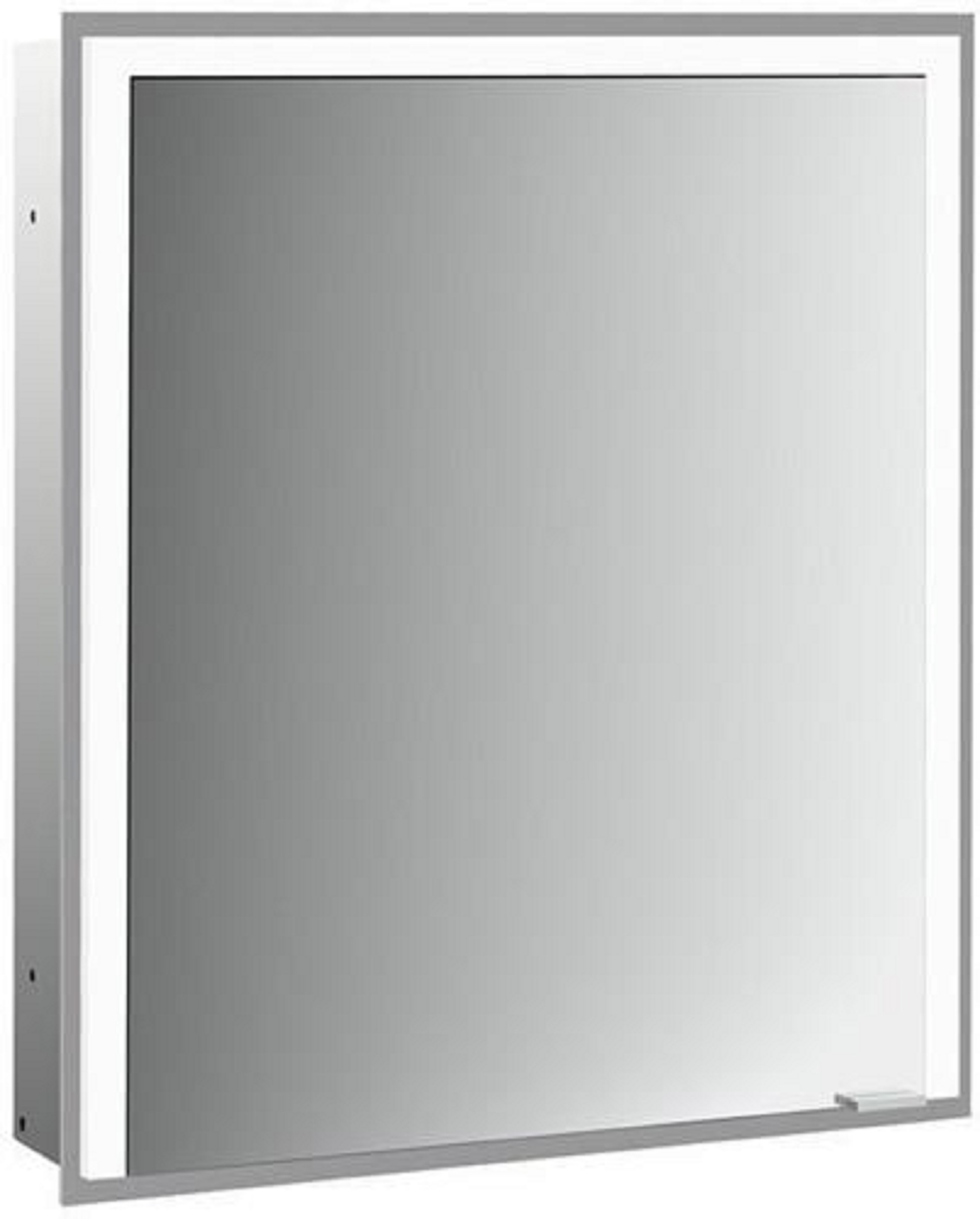LED-Lichtspiegelschrank | PRIME 3 | Unterputz, 600 x 730 mm, 1-türig, Anschl | aluminium/spiegel