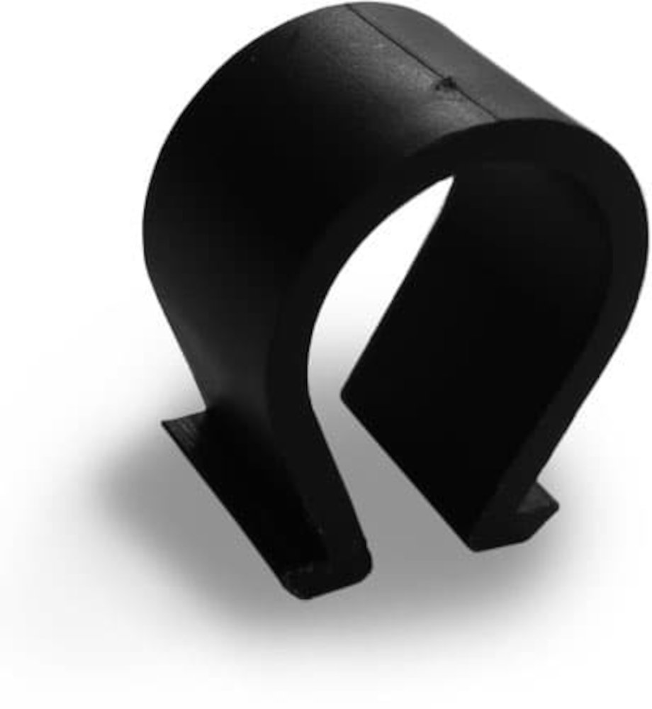 K2 Omega Kabel Clip, 100 Stück, Schrägansicht, vor weißem Hintergrund