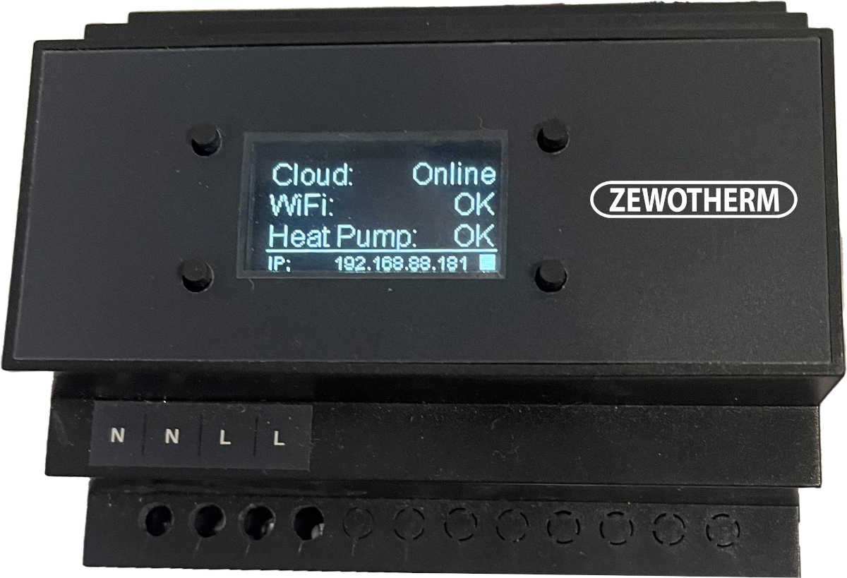 Zewo Wärmepumpe Eco Erweiterungsmodul für Fernzugriff | Home Perfect Zewo Wärmepumpe Eco Erweiterungsmodul für Fernzugriff, Vorderansicht, vor weißem Hintergrund