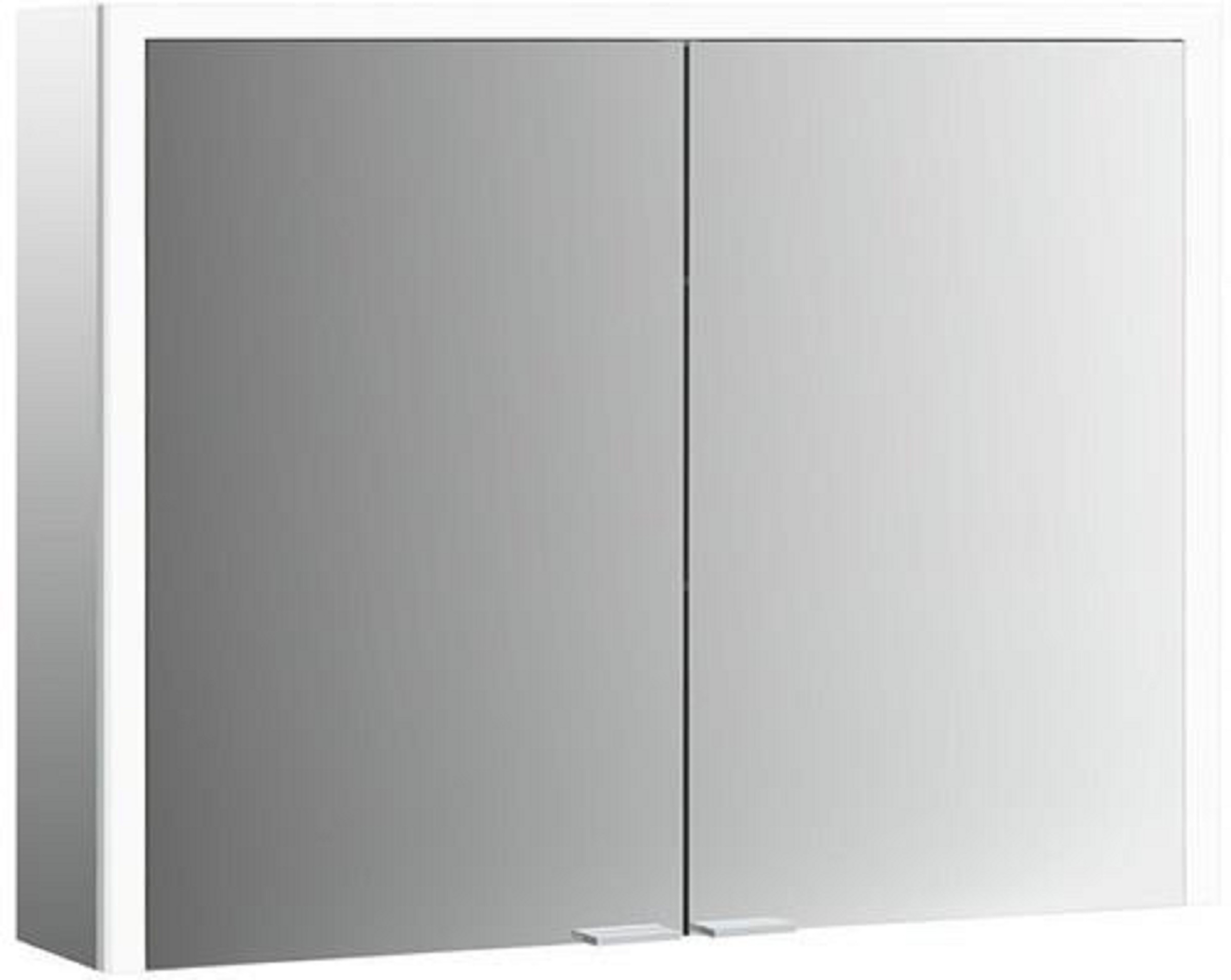 LED-Lichtspiegelschrank | PRIME 3 | Aufputz, 1300 x 700 mm, 2-türig | aluminium/spiegel