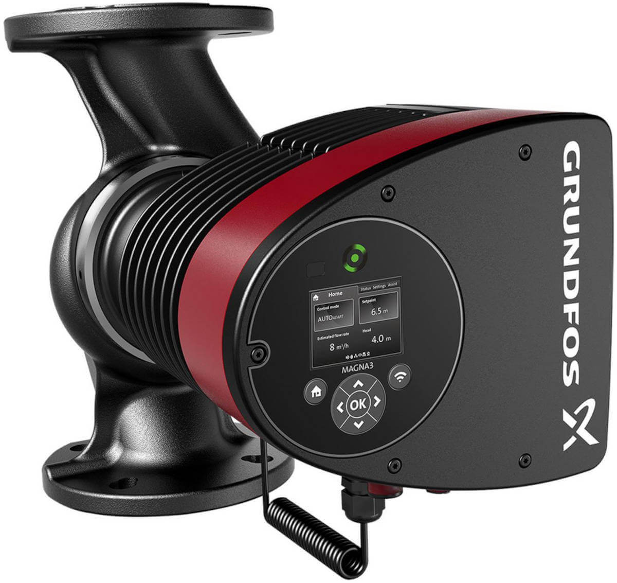 Grundfos Umwälzpumpe MAGNA3 50-60F PN6/10 240mm | Home Perfect Grundfos Umwälzpumpe MAGNA3 50-60F PN6/10 240mm, Vorderansicht, vor weißem Hintergrund