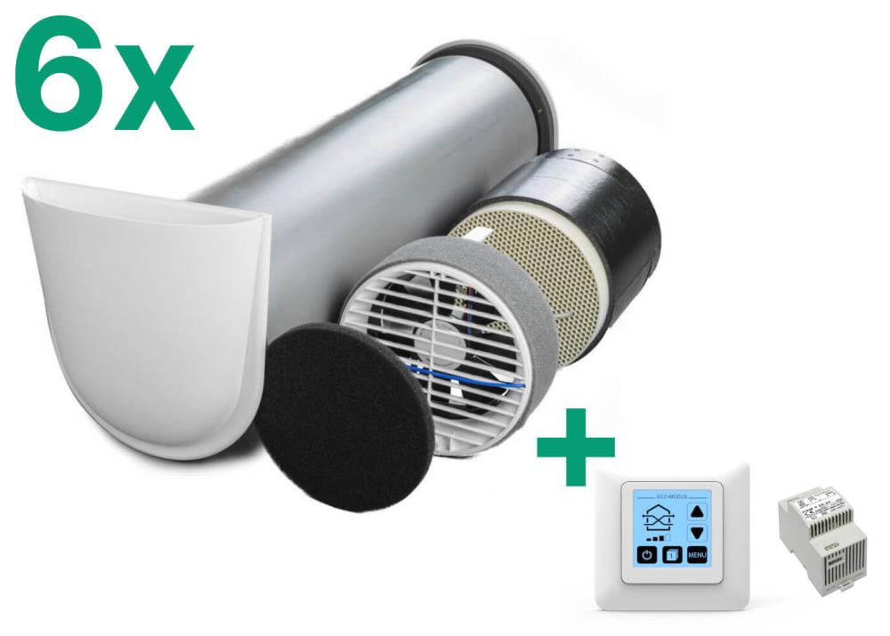 SmartFan Premium dezentrales Lüftungsgerät Komplett-Set für bis zu 120 m²