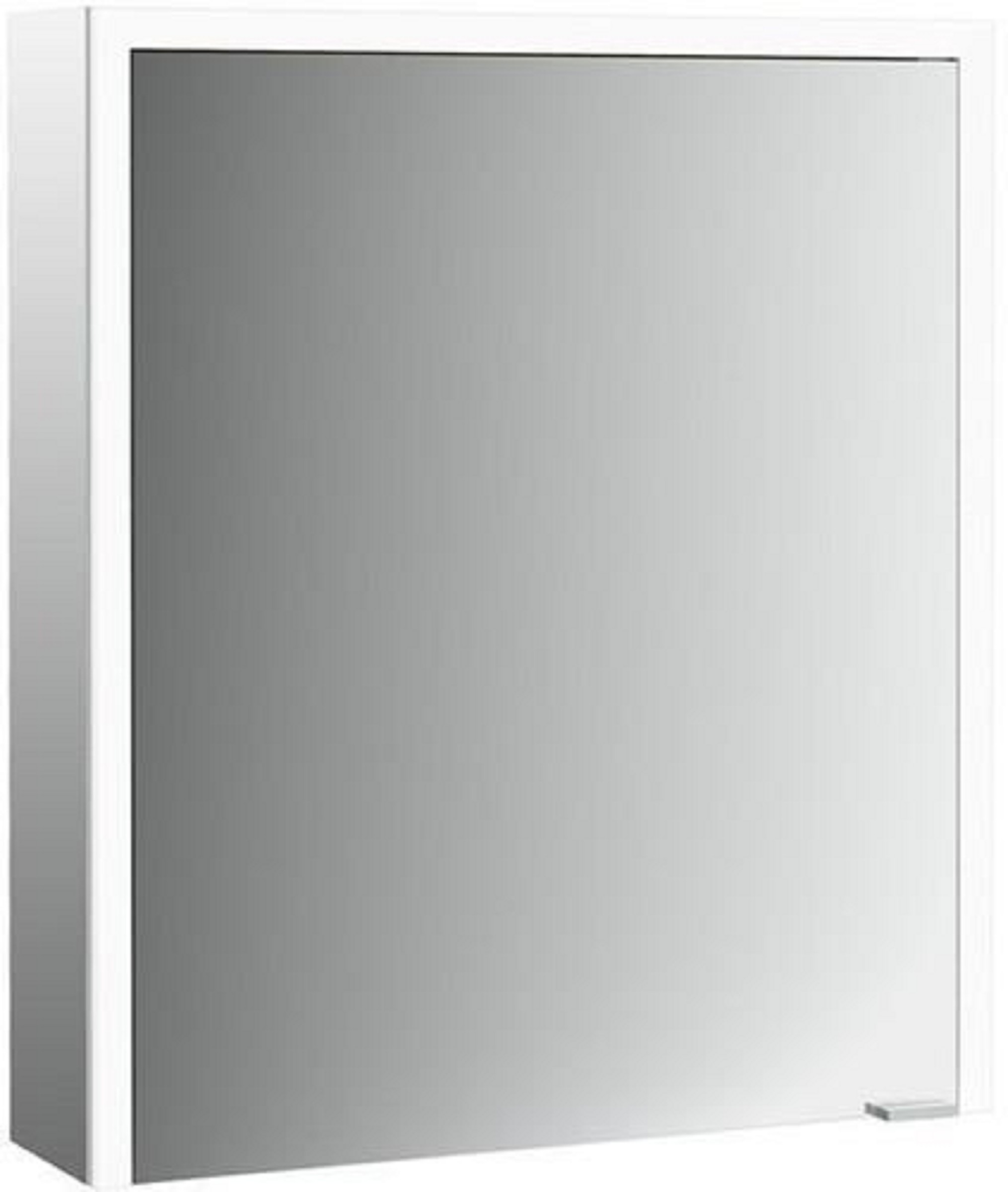 LED-Lichtspiegelschrank | PRIME 3 | Aufputz, 600 x 700 mm, 1-türig, Anschlag | aluminium/spiegel