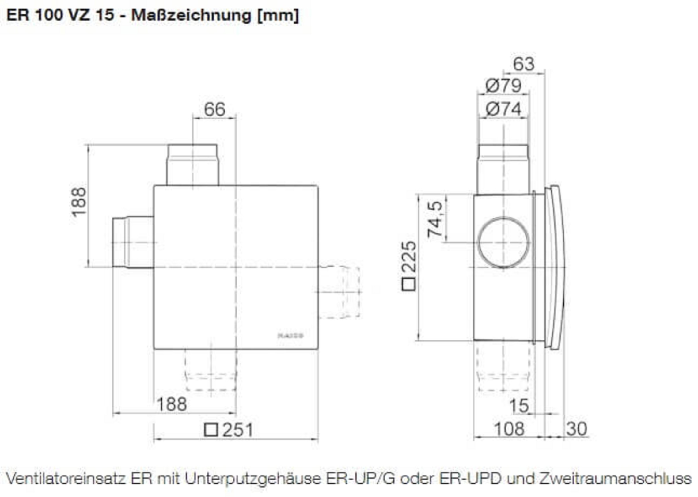 Maico Badlüfter Ventilatoreneinsatz m. Abdeckung, Typ ER 100 VZ15, 0084.0140
