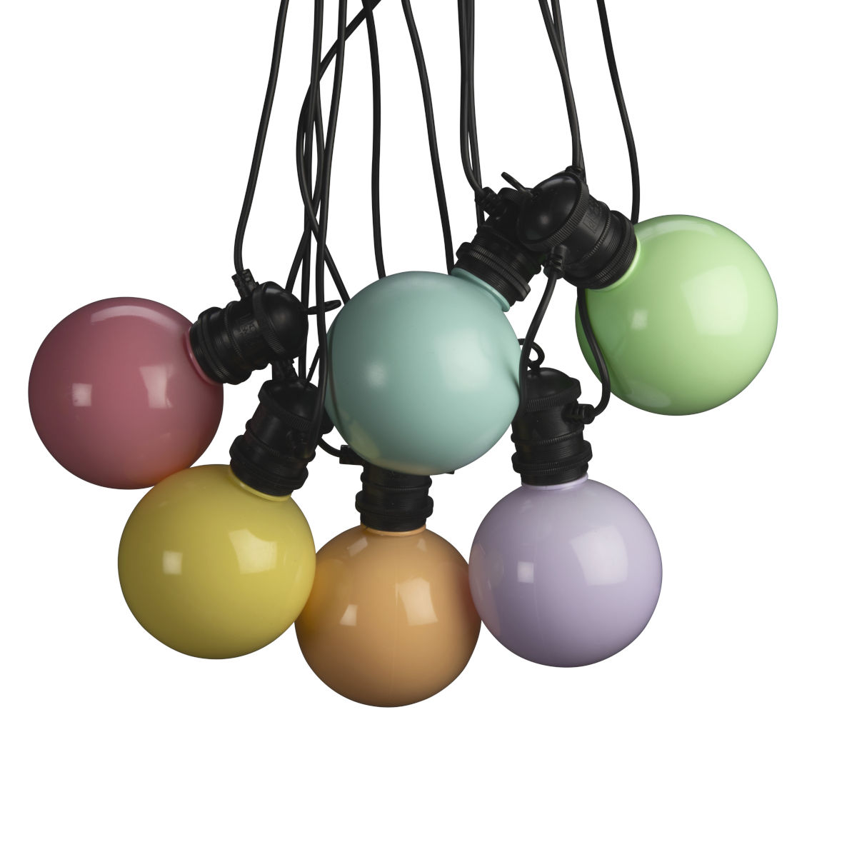 Konstsmide | LED Globe Party Lichterkette | 10 pastellfarbene Birnen