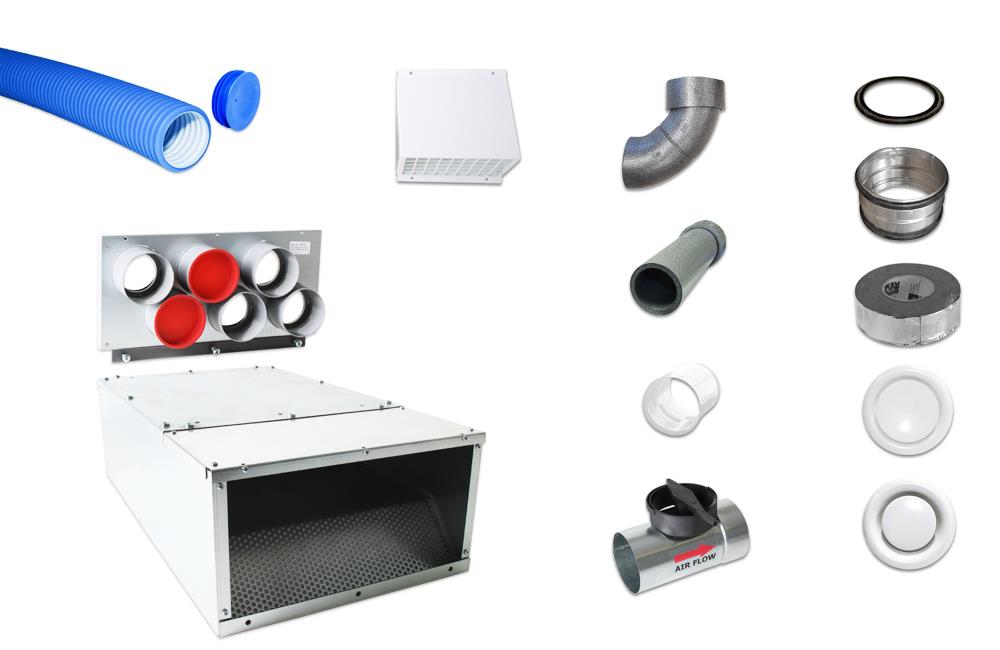 Zewotherm Lüftungspaket 100 m², ohne Lüftungsgerät, weiß Zewotherm Lüftungspaket 100 m², ohne Lüftungsgerät, weiß