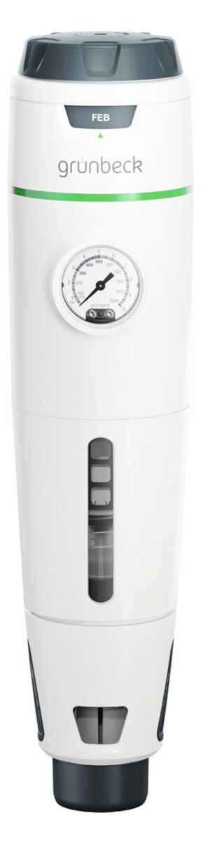 Grünbeck Rückspülfilter pureliQ:RDX mit Druckminderer | Home Perfect Grünbeck Rückspülfilter pureliQ:RDX mit Druckminderer, Frontalansicht, vor weißem Hintergrund