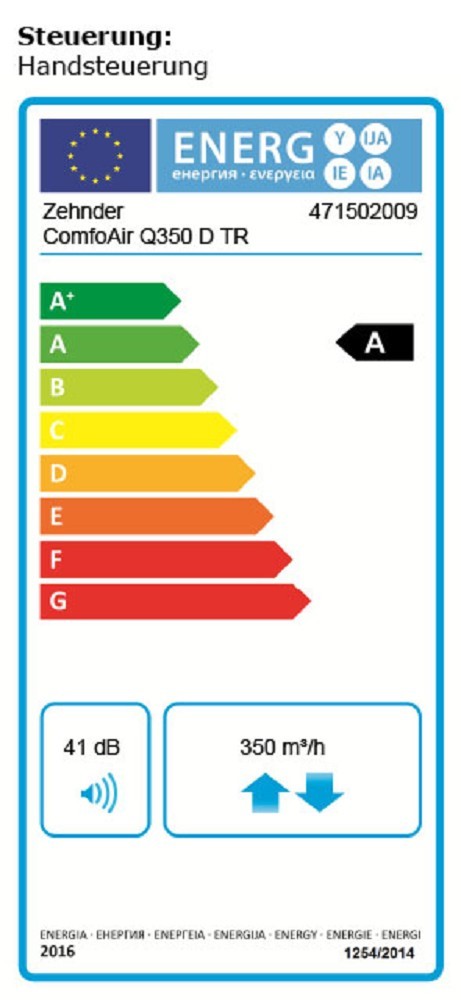 ZEHNDER ComfoAir Q350 TR Zentr. Lüftungsgerät| Home Perfect