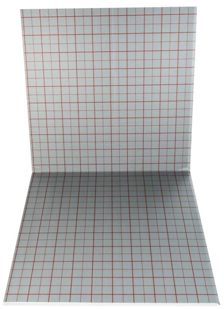 Fußbodenheizung-Tackerdaemmplette-35-2-mm Trittschalldämmplatte für das Tackersystem mit Kunststofffolienkaschierung und Rasteraufdruck mit gr