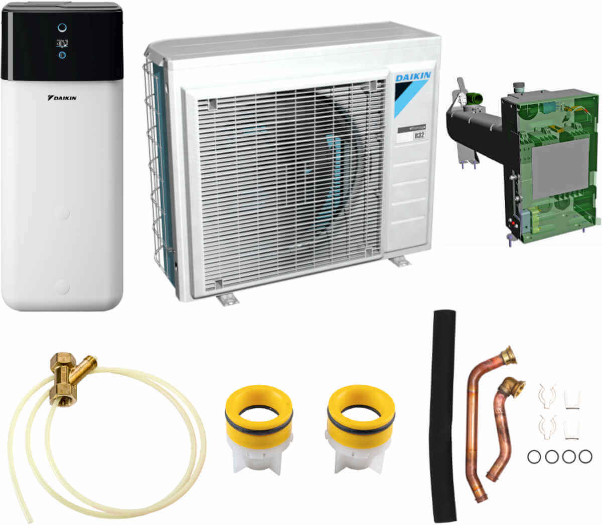 Daikin Altherma 3 R ECH2O 508 H/C Komplettset | Home Perfect Daikin Altherma 3 R ECH2O 508 H/C Komplettset, vor weißem Hintergrund