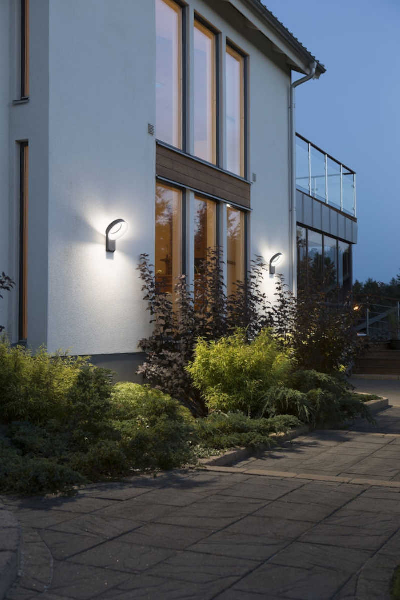 Konstsmide LED Wandleuchte Asti anthrazit, Außenbeleuchtung am Haus
