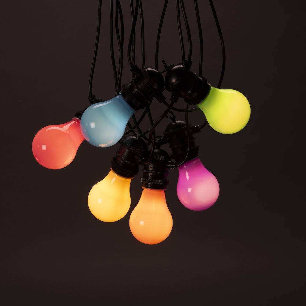 Konstsmide | LED Party Lichterkette | 10 pastellfarbene Birnen