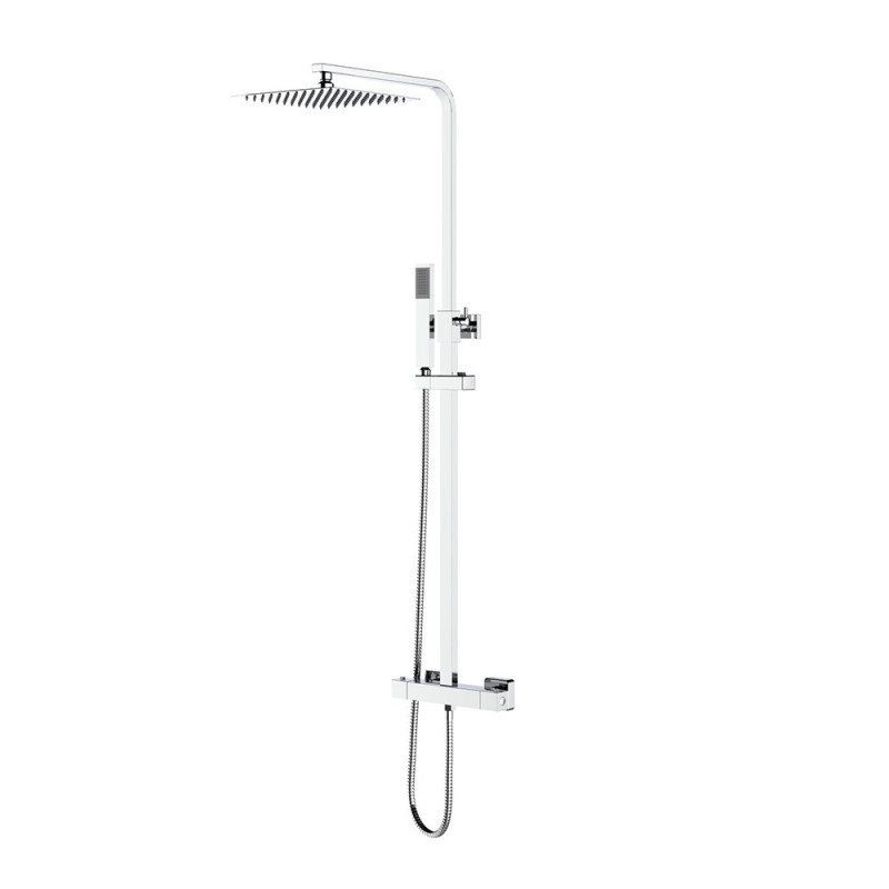 Duschbrause inkl. Thermostat eckig chrom