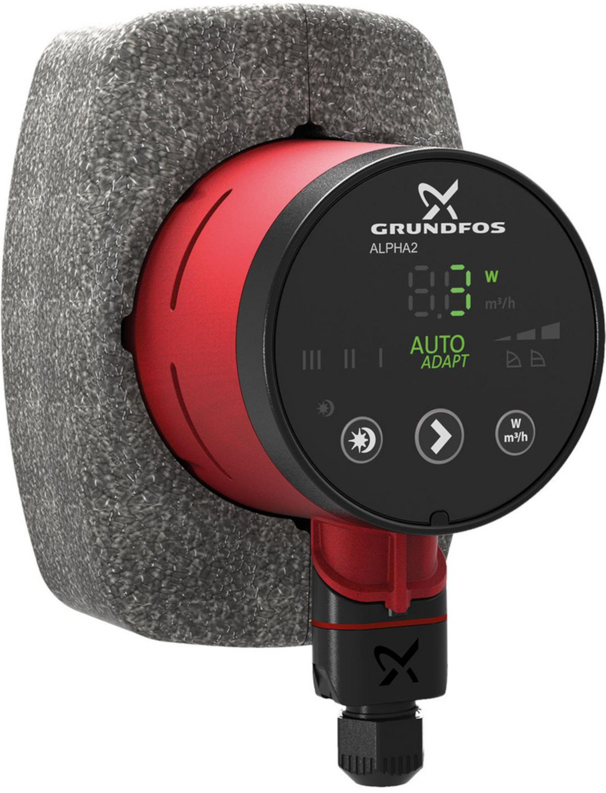 Grundfos ALPHA2 15-40, 130mm | Home Perfect Grundfos ALPHA2 15-40 130mm, Frontansicht, auf weißem Hintergrund