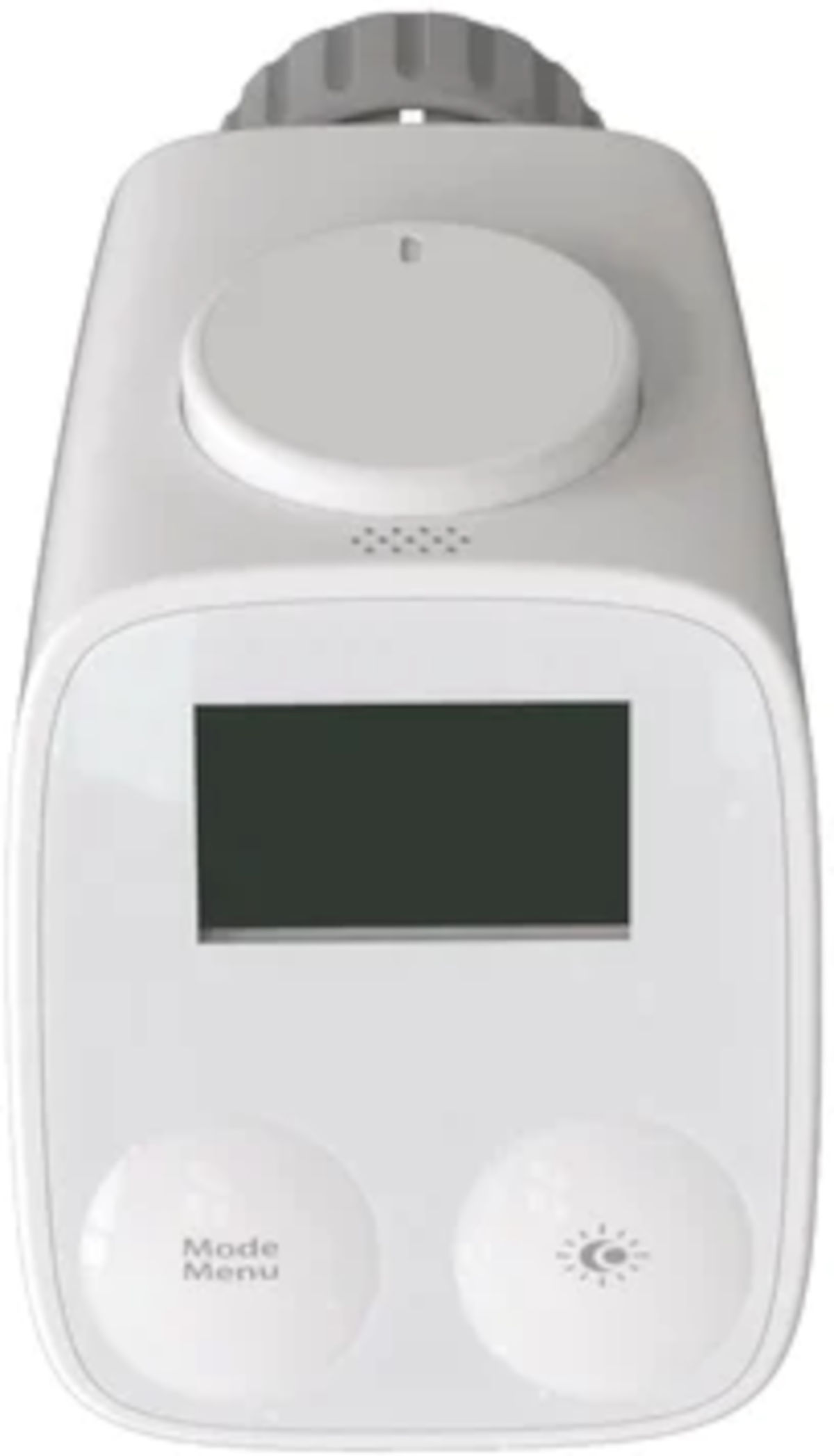 Wesmartify Smart Home Heizkörperthermostat, Frontansicht, vor weißem Hintergrund