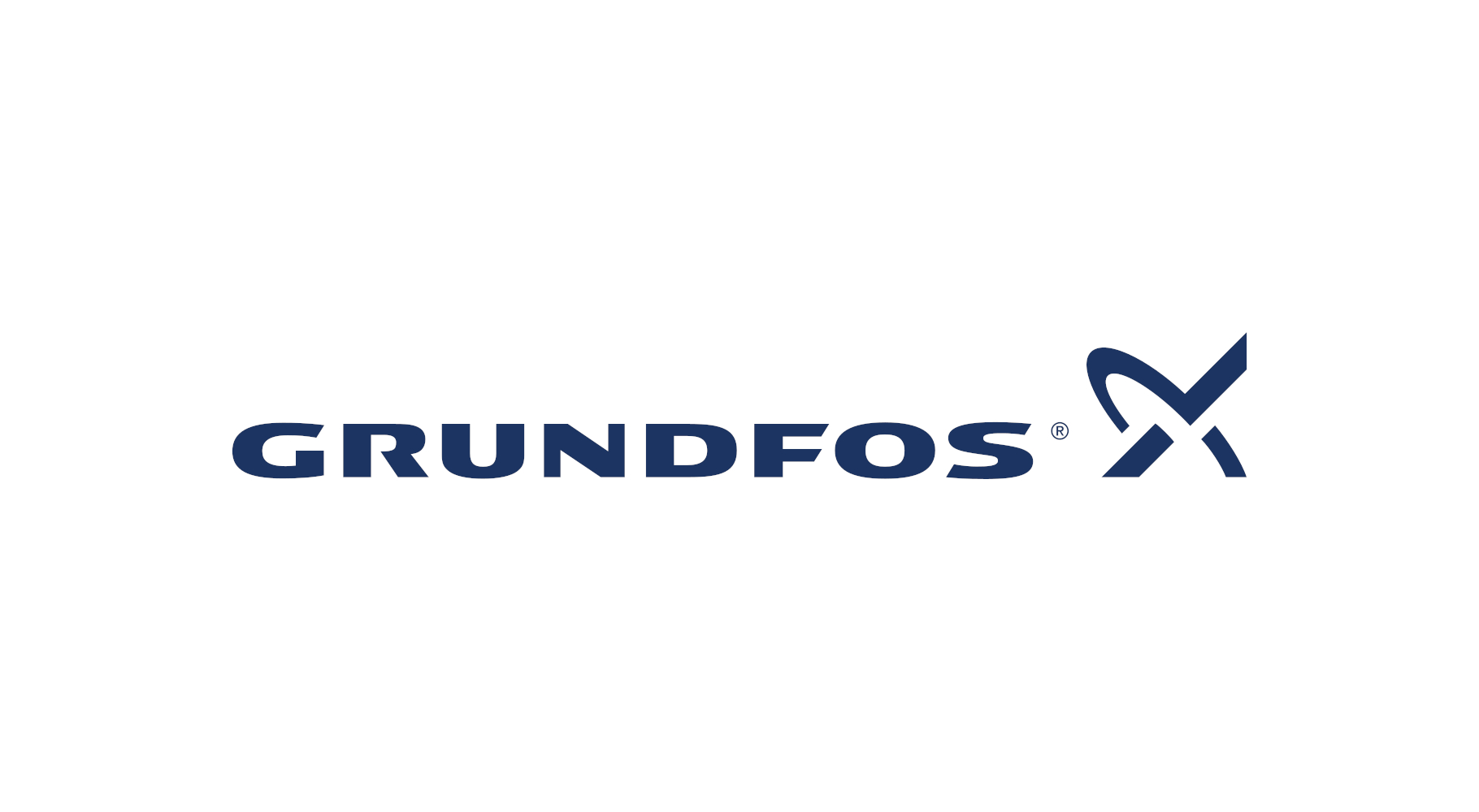 Grundfos Logo vor weißem Hintergrund